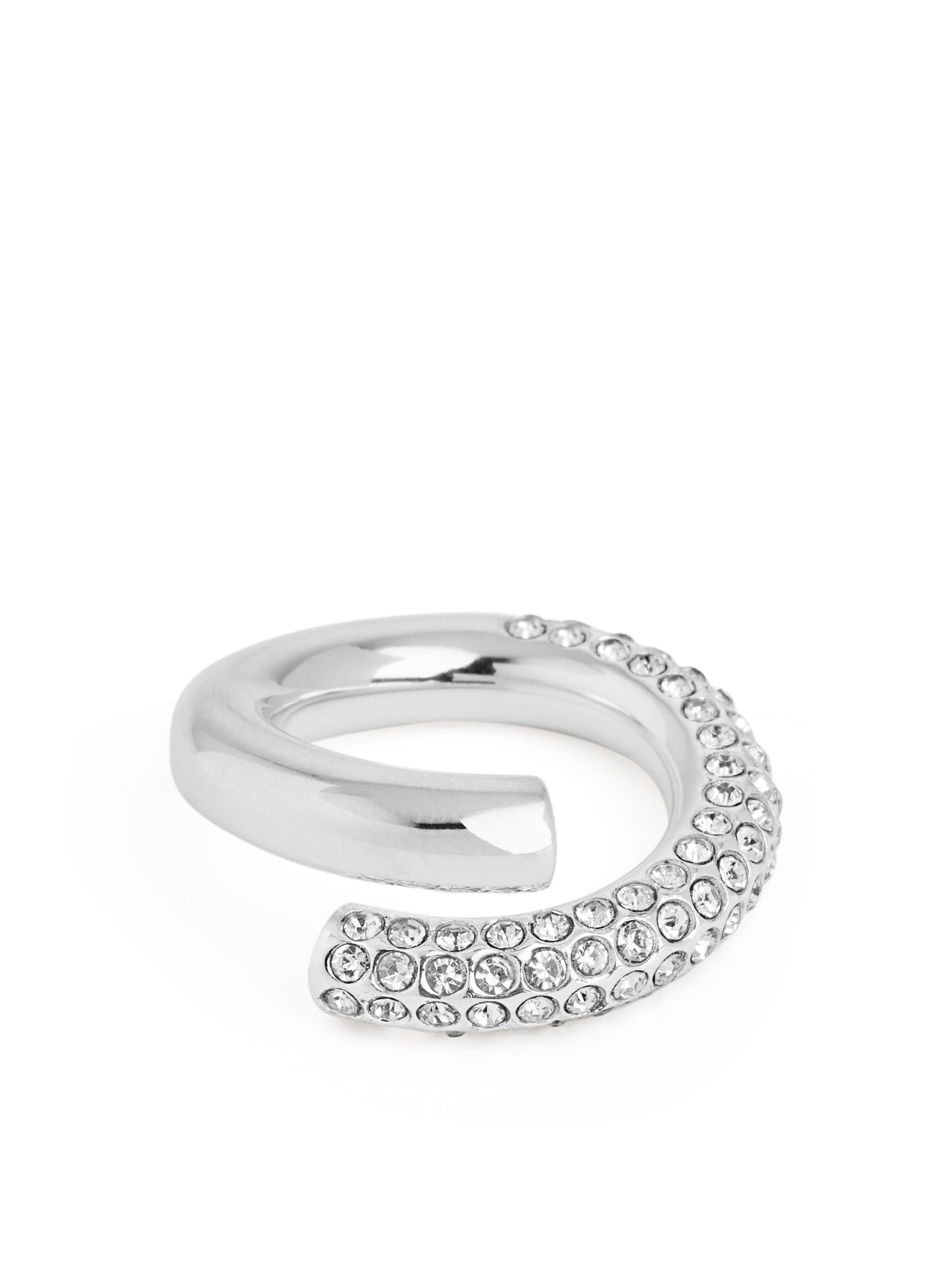 Silverpläterad ring med strass - Silver - Women - StillMedia/DescriptiveStillLife - 1