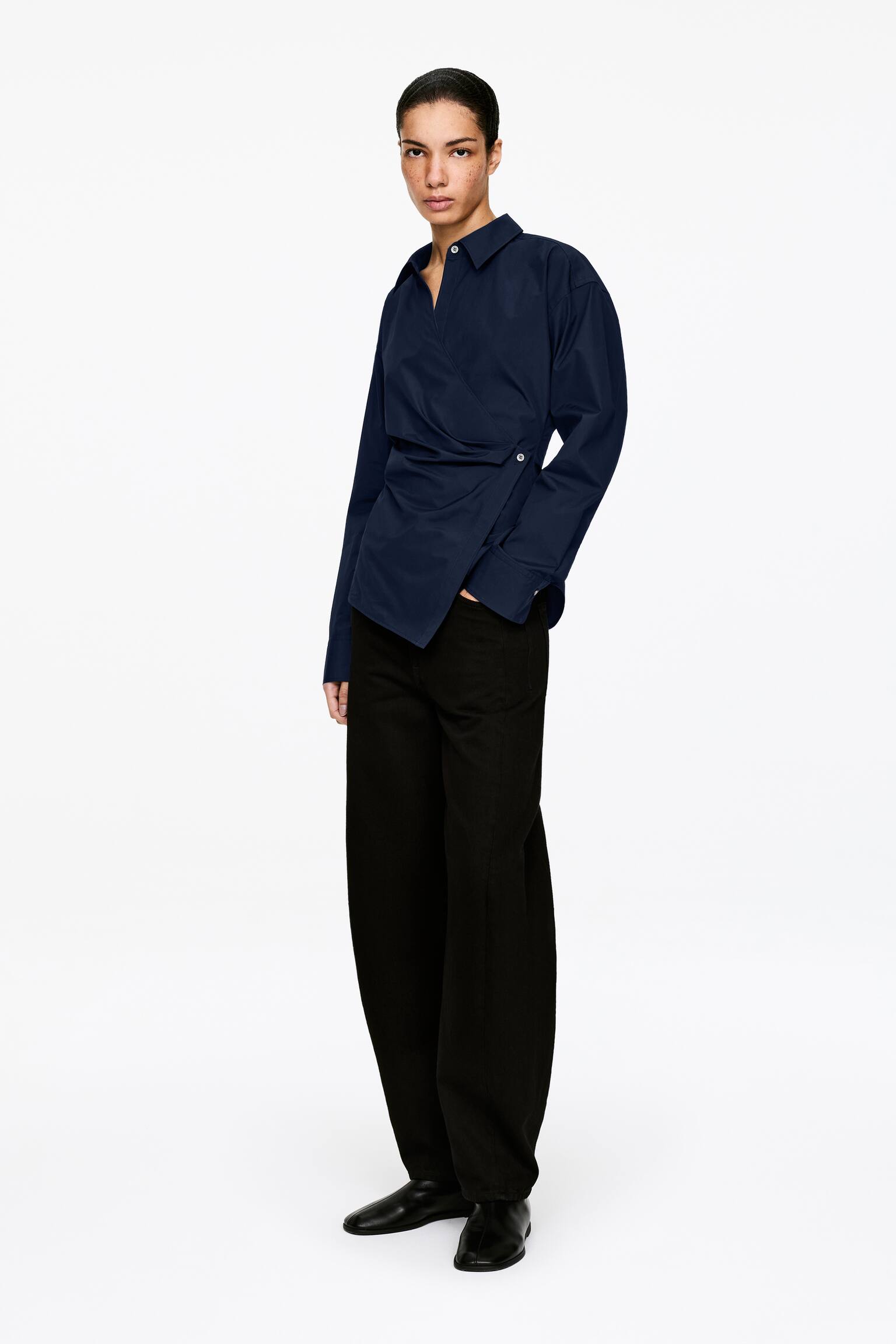 Omlottskjorta - Mörkblå - 6