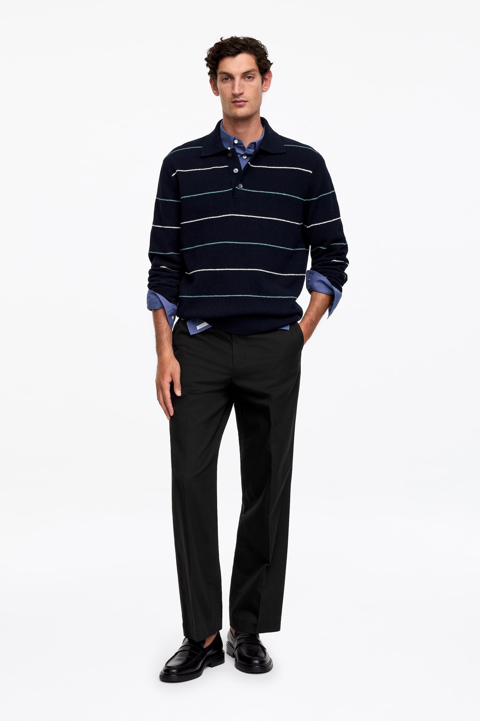 Byxor i bomull och lyocell - Svart - 1