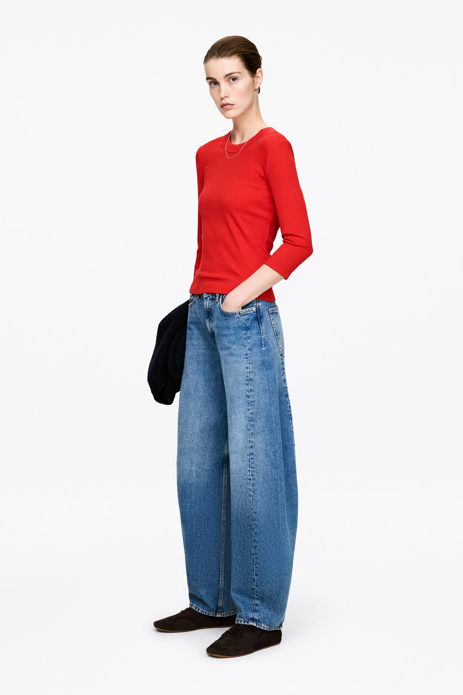 Ribtop - Rød/Sort - 5