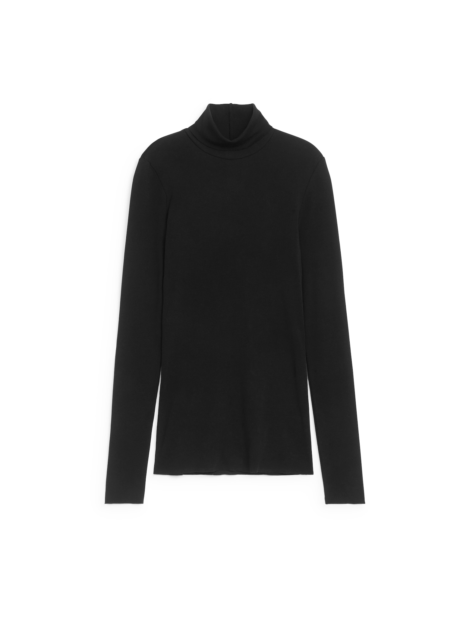 Haut en coton à col roulé - Noir/Bleu - 2
