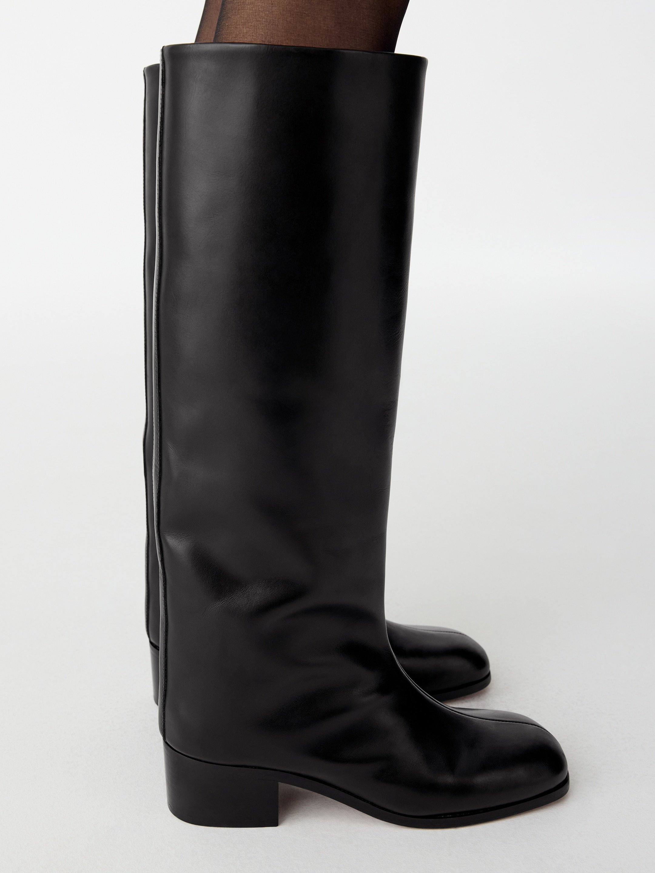 Kniehohe Lederstiefel - Schwarz - women - StillMedia/Lookbook - 8