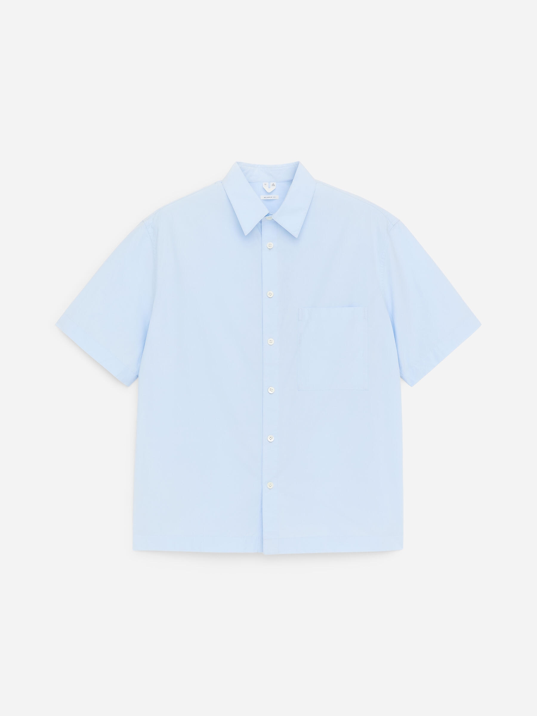 Short-Sleeve Poplin Shirt - Dusty Blue - Relaxed fit - Men - StillMedia/DescriptiveStillLife - 1