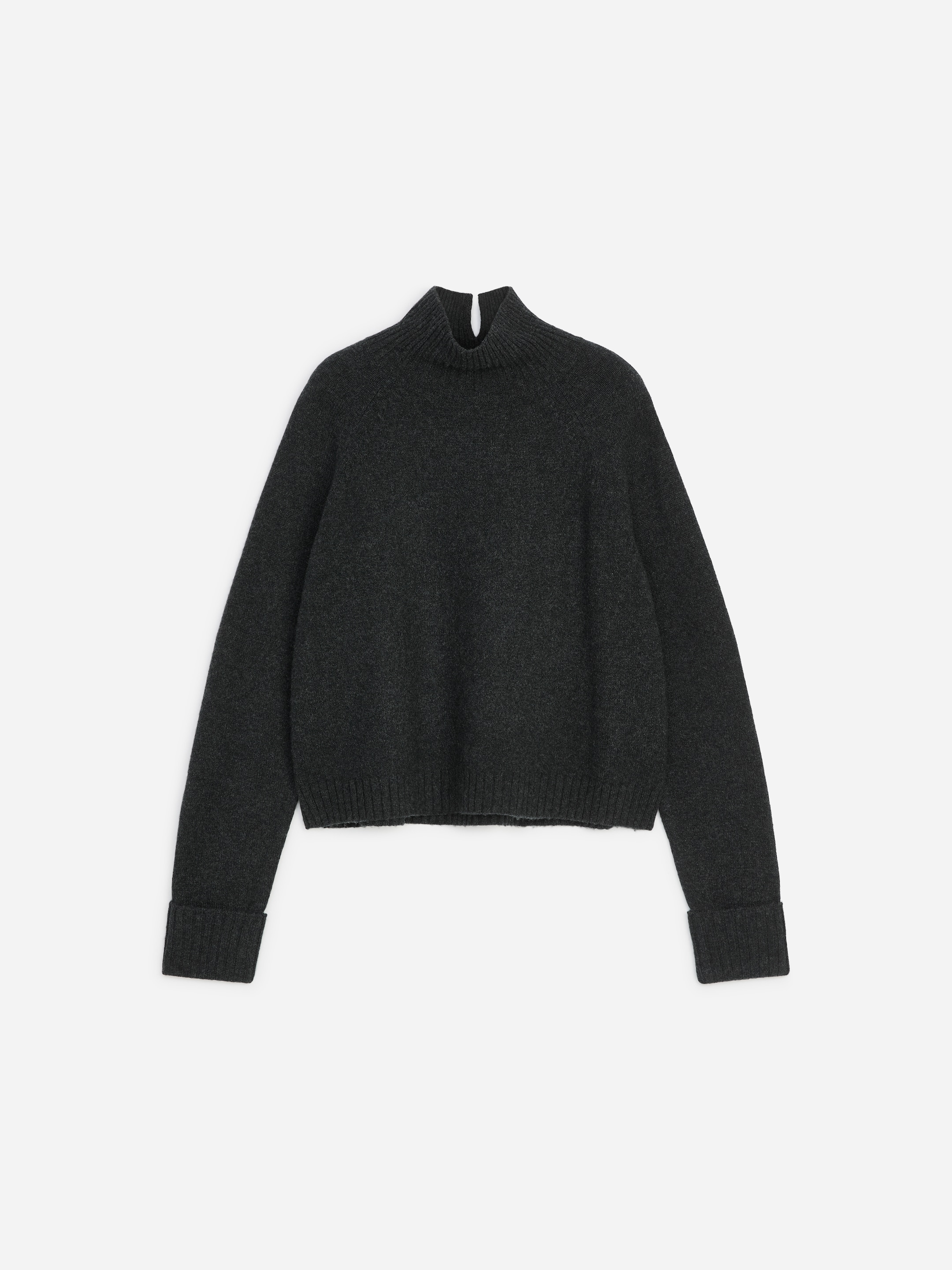 Roll-Neck Wool Jumper - Dark Grey - Regular fit - women - StillMedia/DescriptiveStillLife - 1