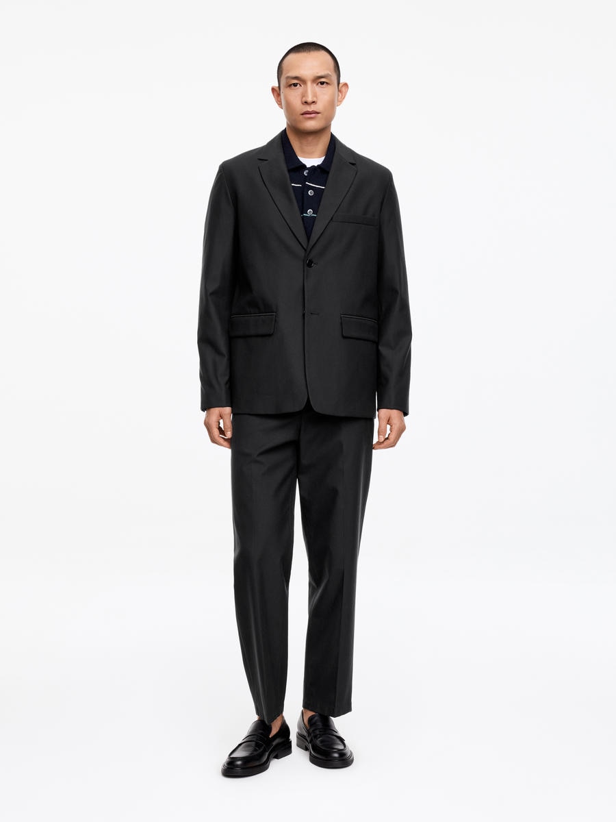 ARKET Men's  Wool-Cotton Blazer Black,  size 46