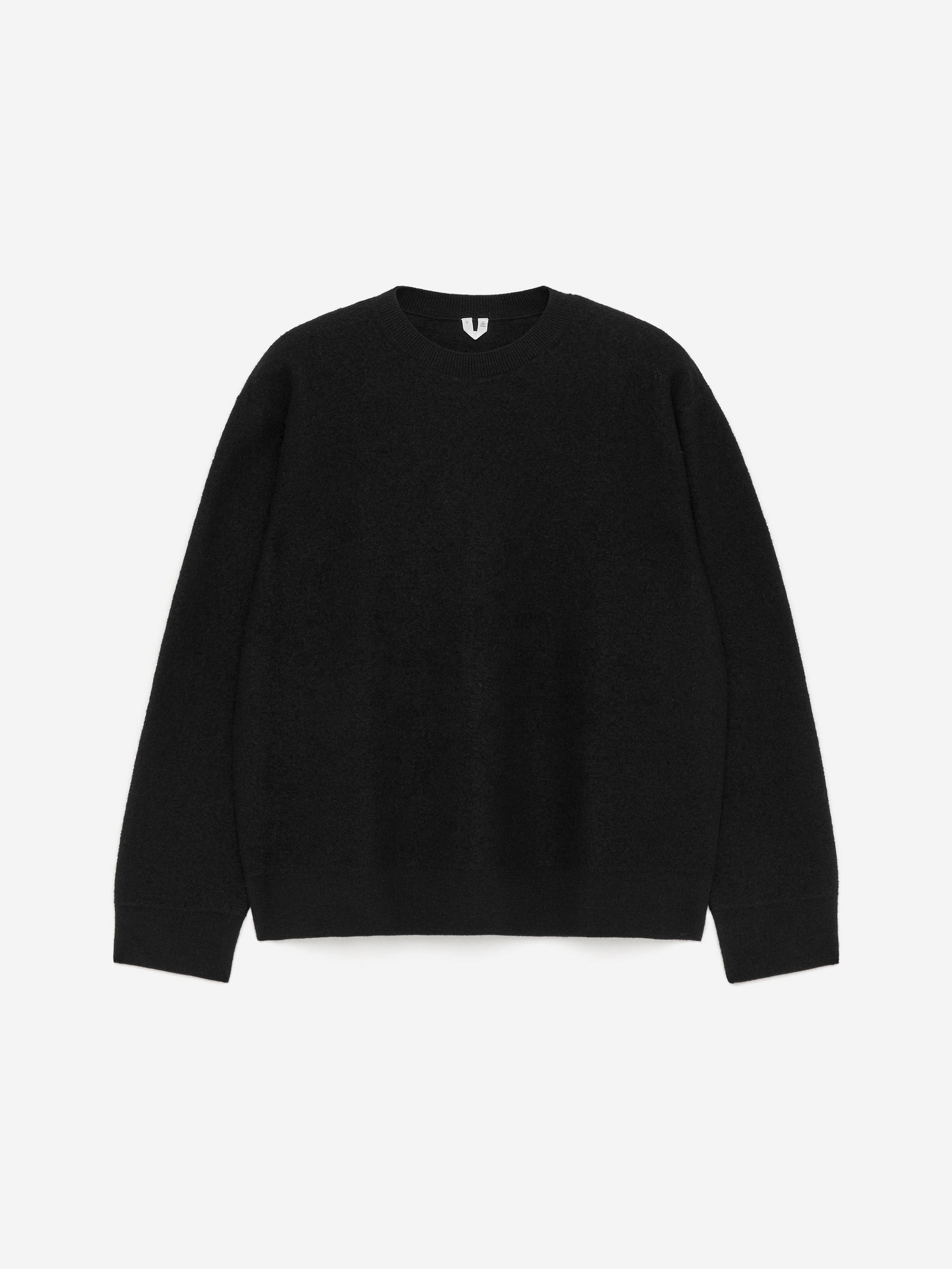 Boiled Wool Jumper-Black-17118