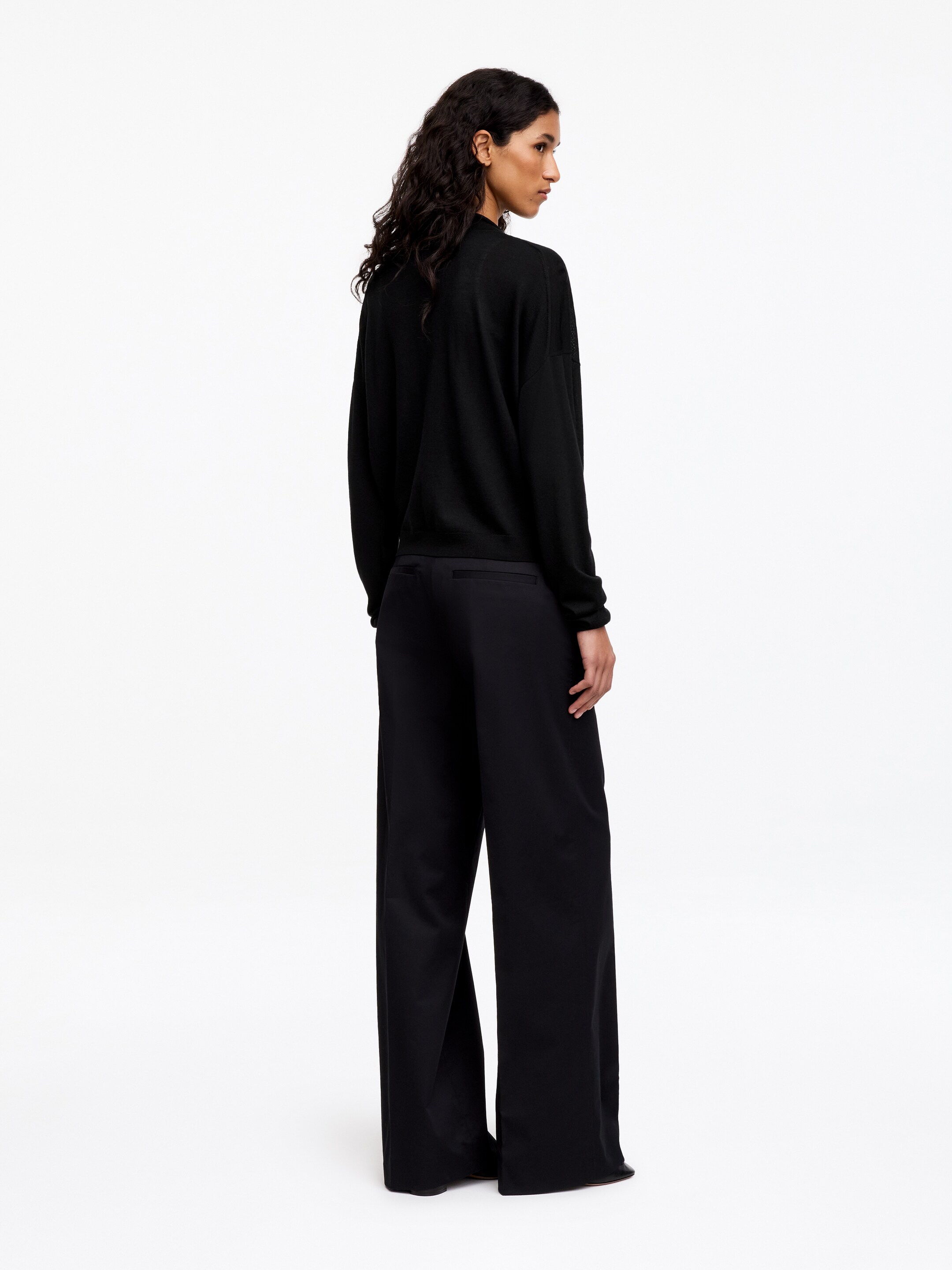 Wool-Blend Mock-Neck Cardigan - Black - Regular fit - women - StillMedia/Lookbook - 3