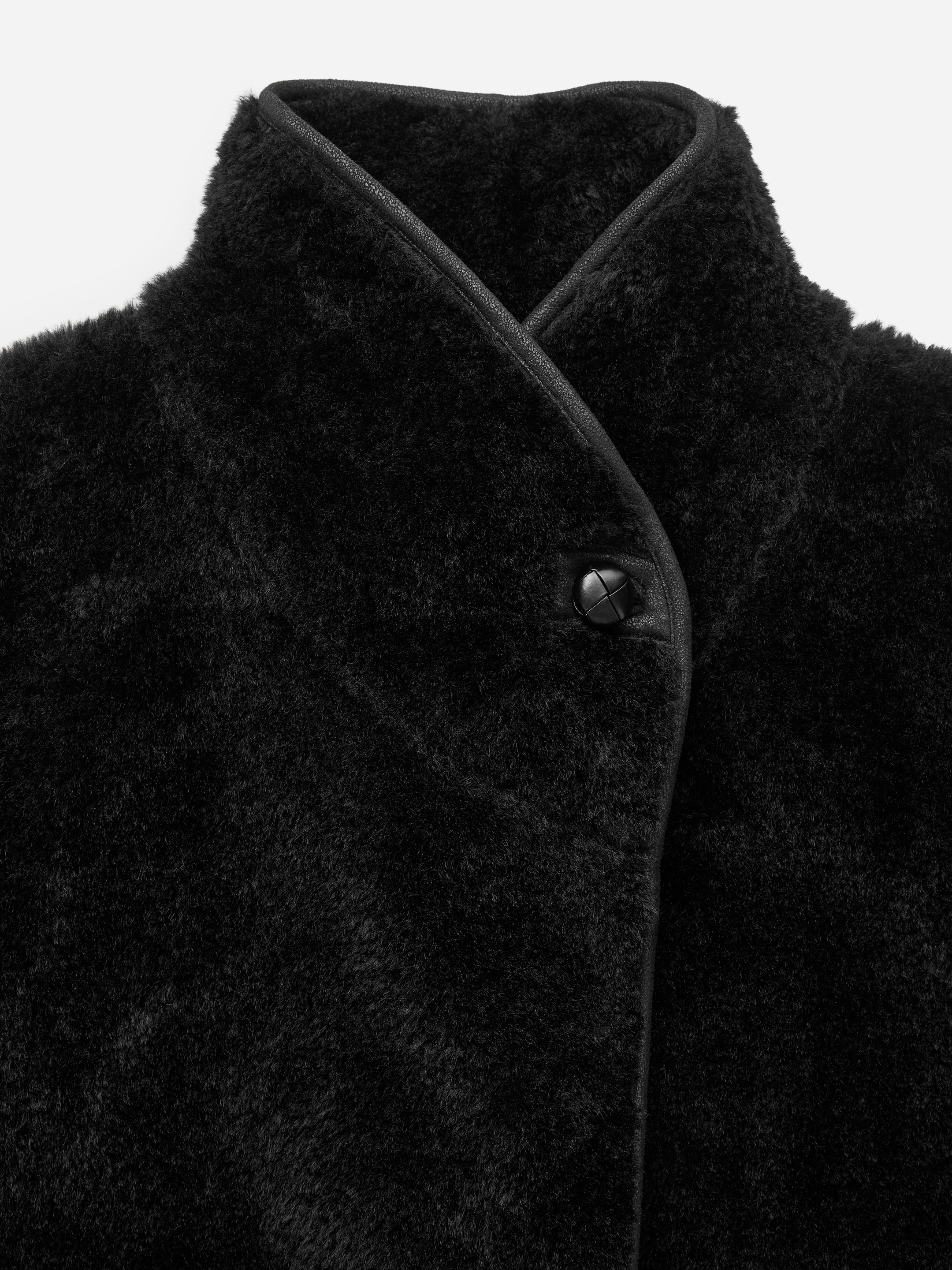Pile Stand-Collar Jacket - Black - Regular fit - women - StillMedia/DescriptiveDetail - 2