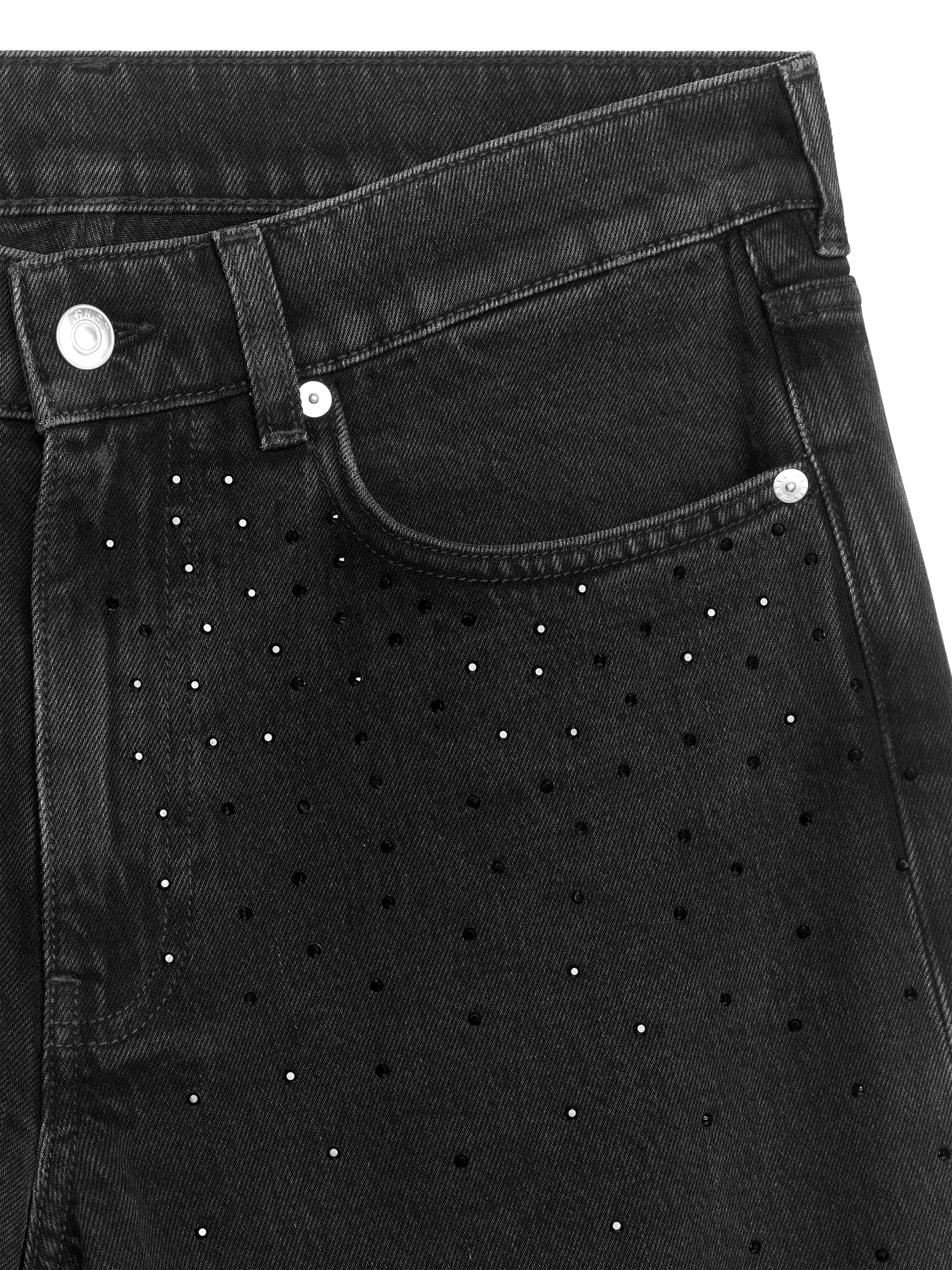 View larger image: CLOUD Loose Wide Rhinestone Jeans - Black - Ladies | H&M GB 2