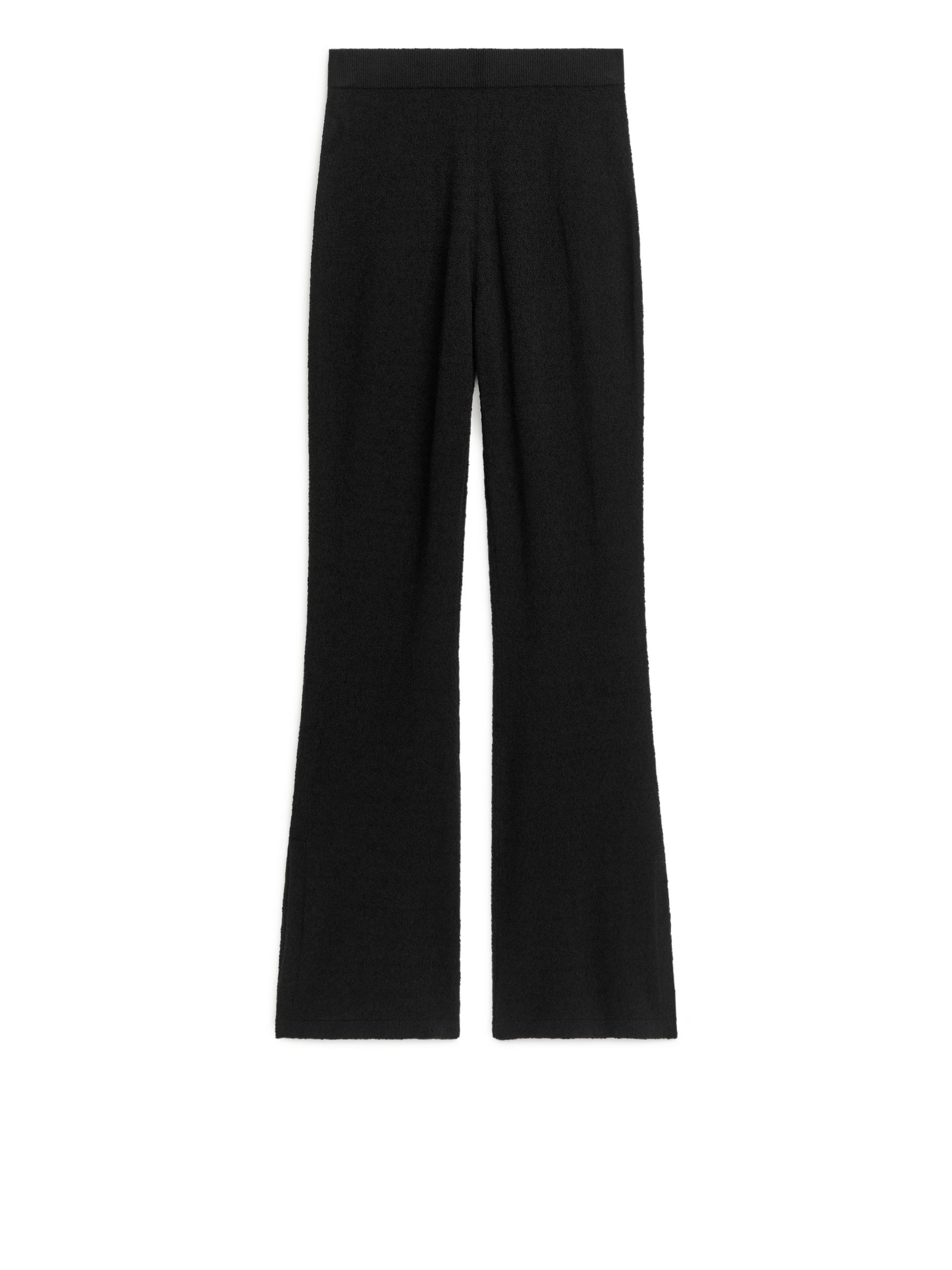 Pantaloni svasati in maglia bouclé - Nero - Regular fit - Women - StillMedia/DescriptiveStillLife - 1