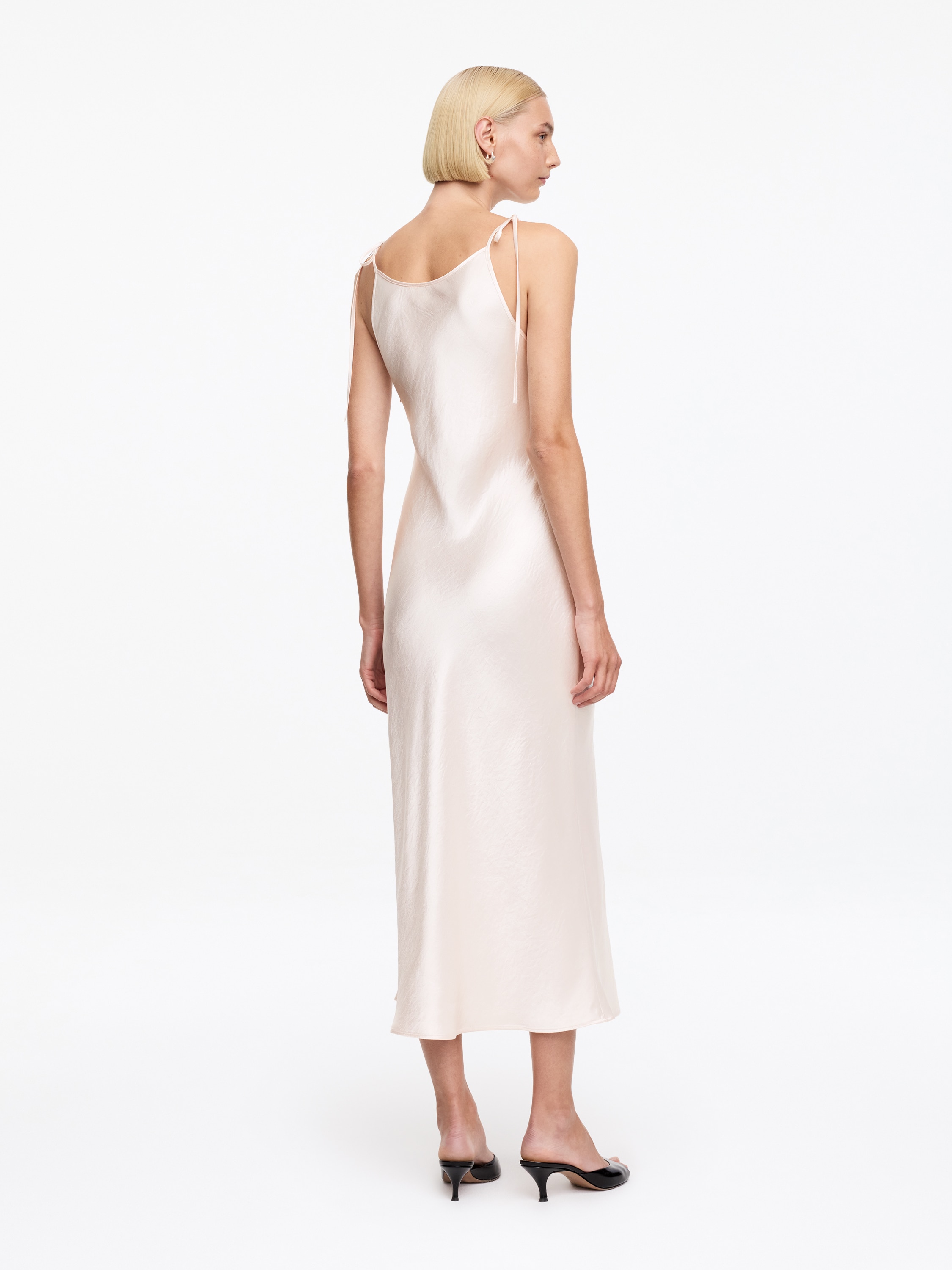 Crushed Satin Slip Dress