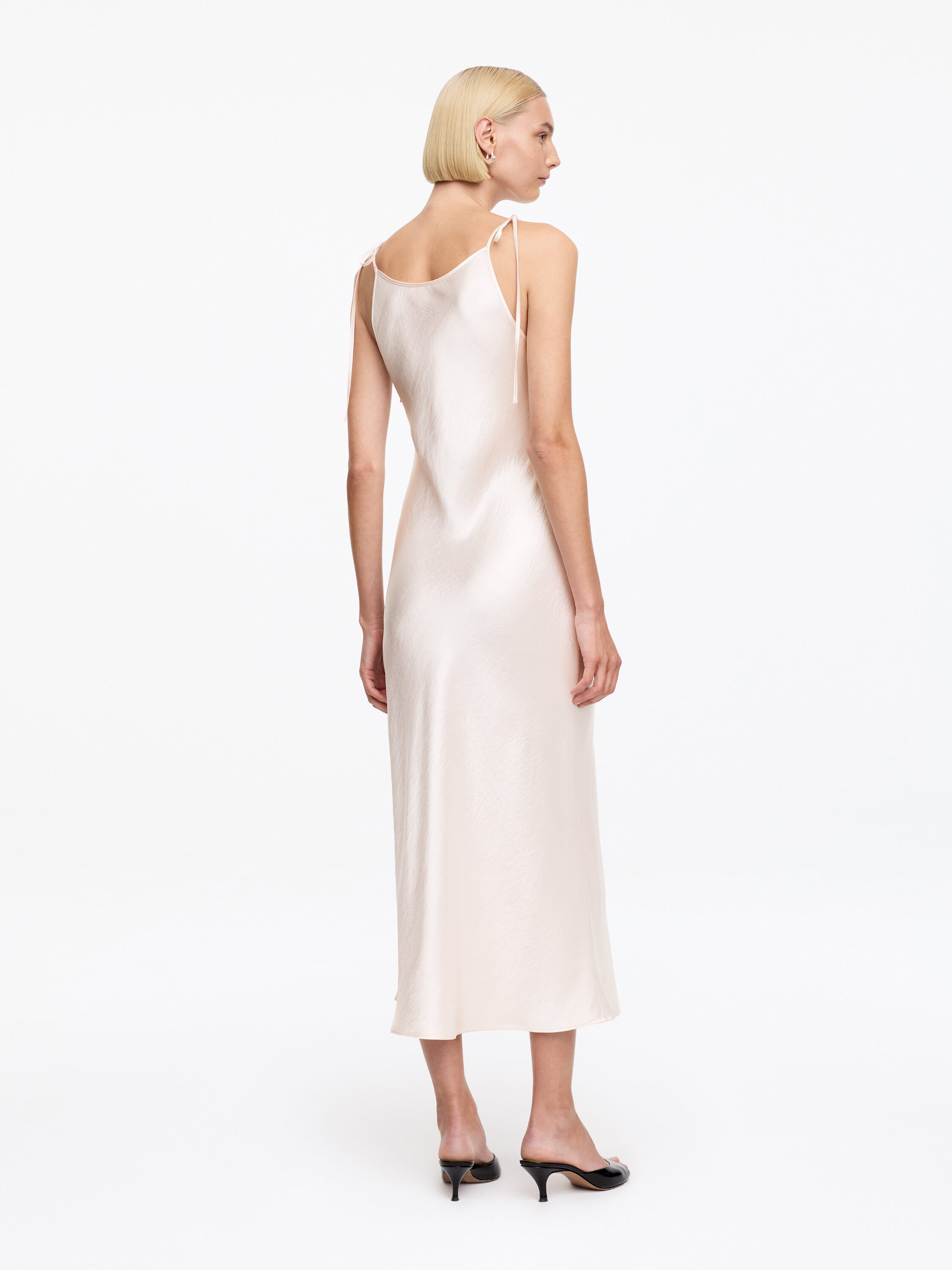 arket bias cut slip dress ARKET - Lace Midi Slip Dress - Women - Acetate - 34 EU