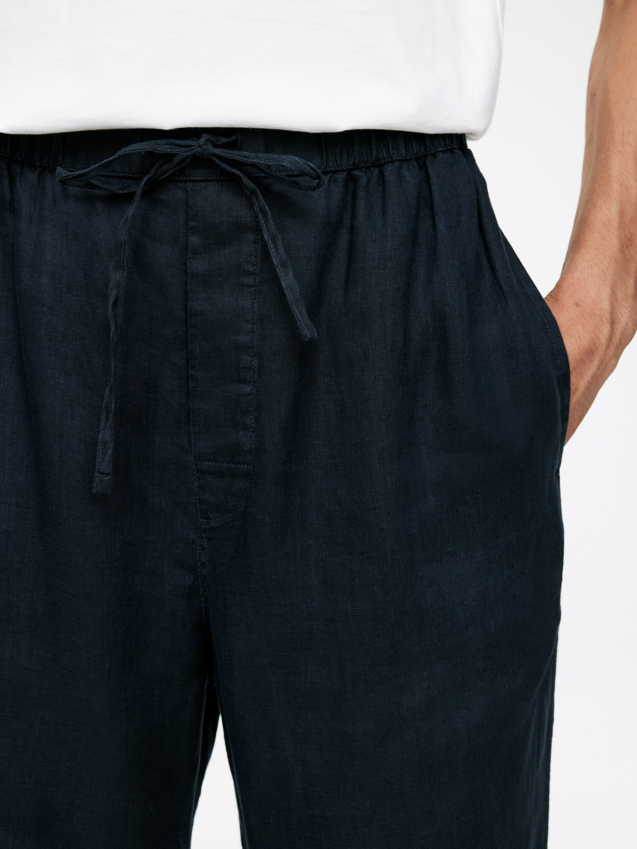 Visualizza immagine più grande: Pantaloni in lino dalla vestibilità rilassata - Blu scuro - UOMO | H&M IT 3