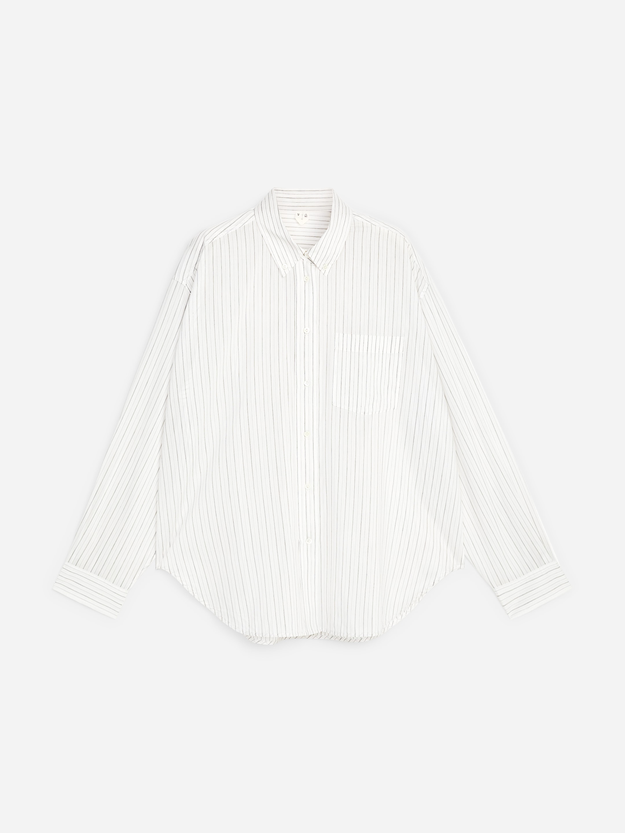 Cotton-Silk Shirt - White/Black - Loose fit - Women - StillMedia/DescriptiveStillLife - 1