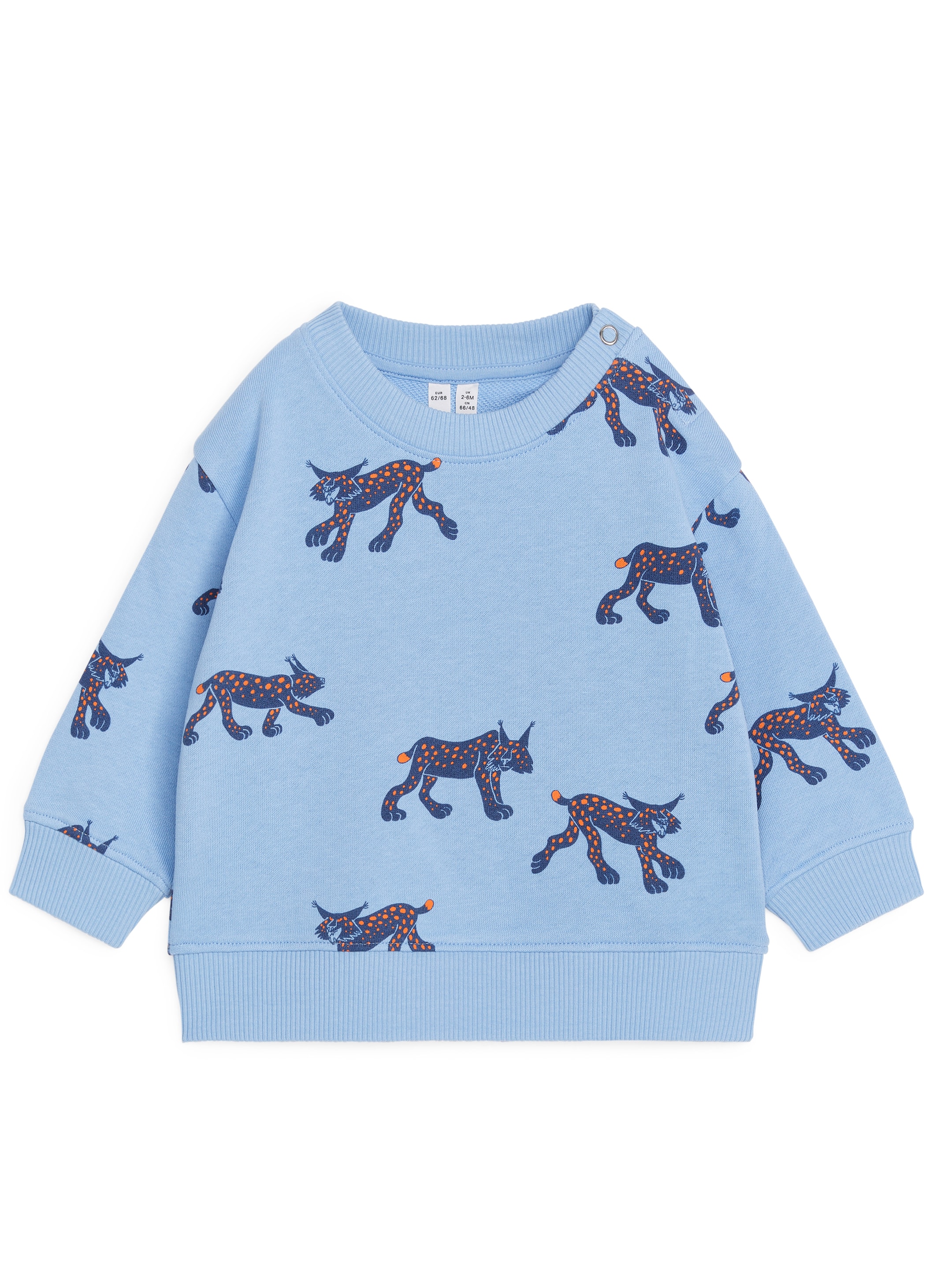 Visa större bild: Sweatshirt i bomull - Ljusblå/lodjur - BARN | H&M FI 1