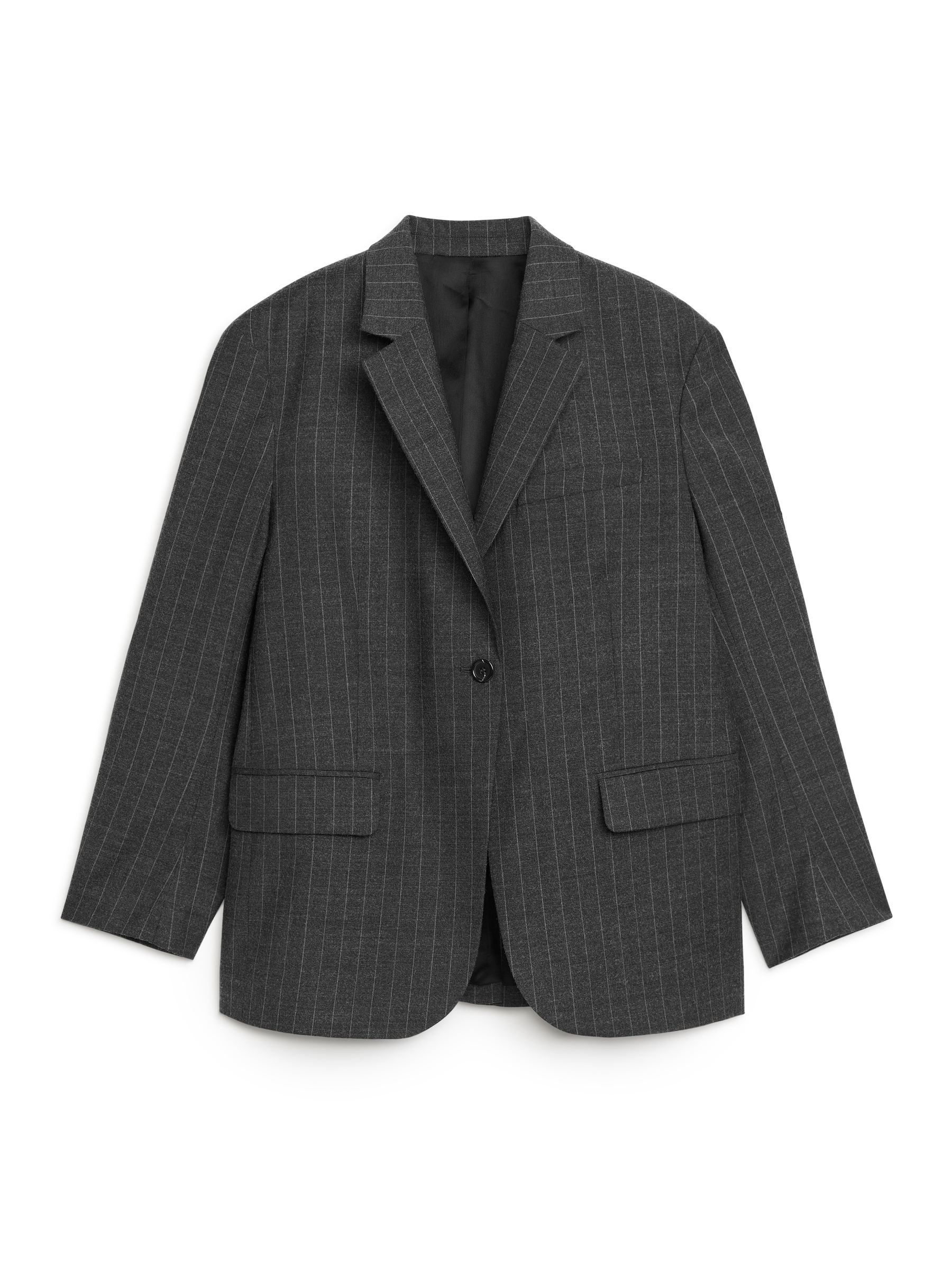 Blazer oversize en mezcla de lana - Gris oscuro - Corte holgado - Women - StillMedia/DescriptiveStillLife - 2