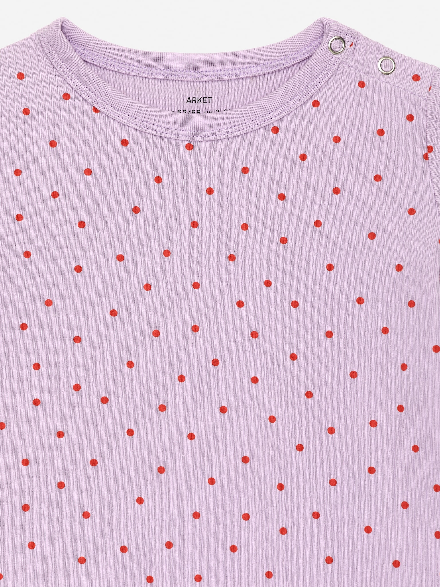 Barboteuse courte en jersey - Mauve/Pois rouges/Rouge/Écru - 2