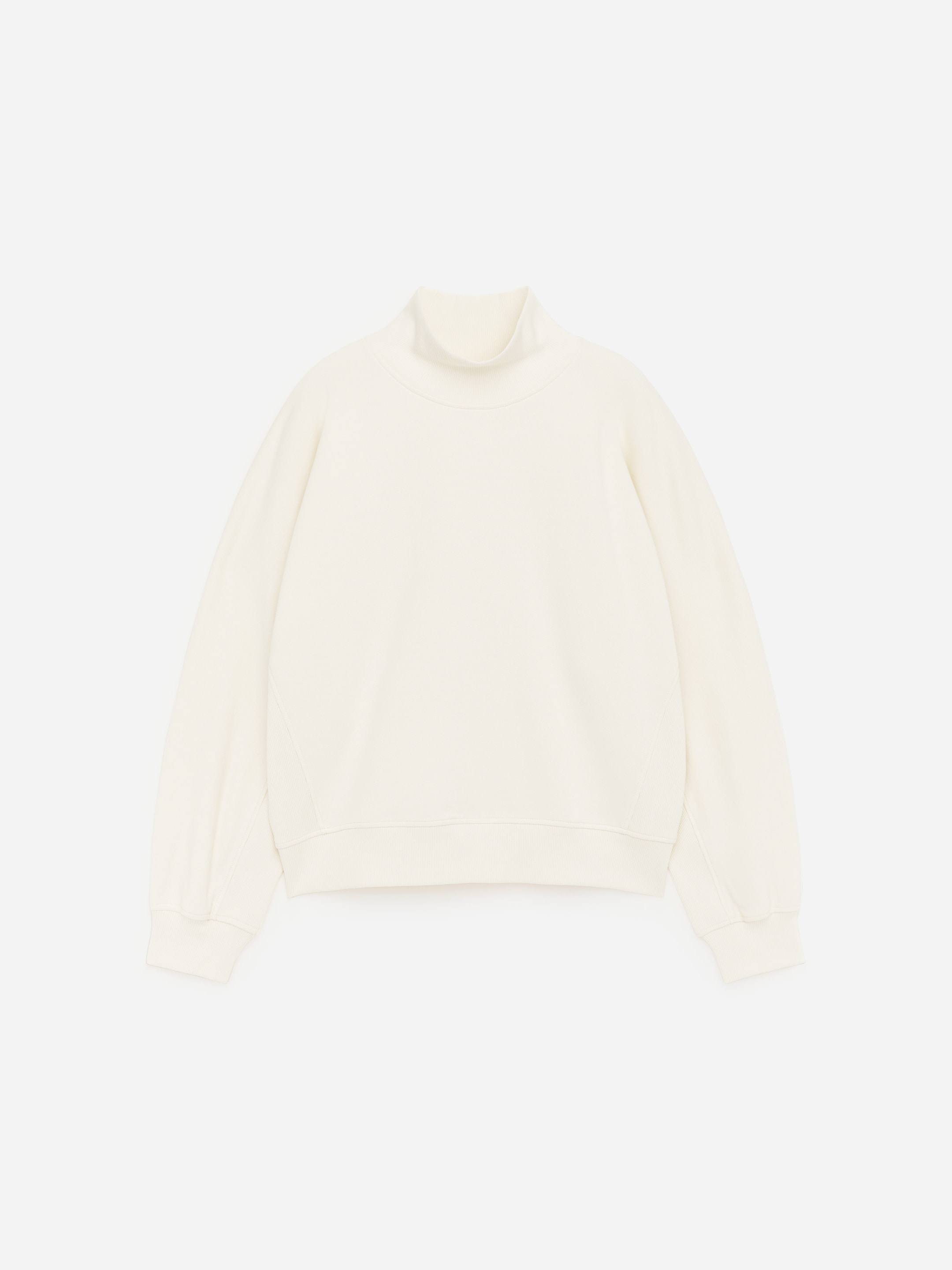 French-Terry-Sweatshirt mit Stehkragen-Weiß-18613
