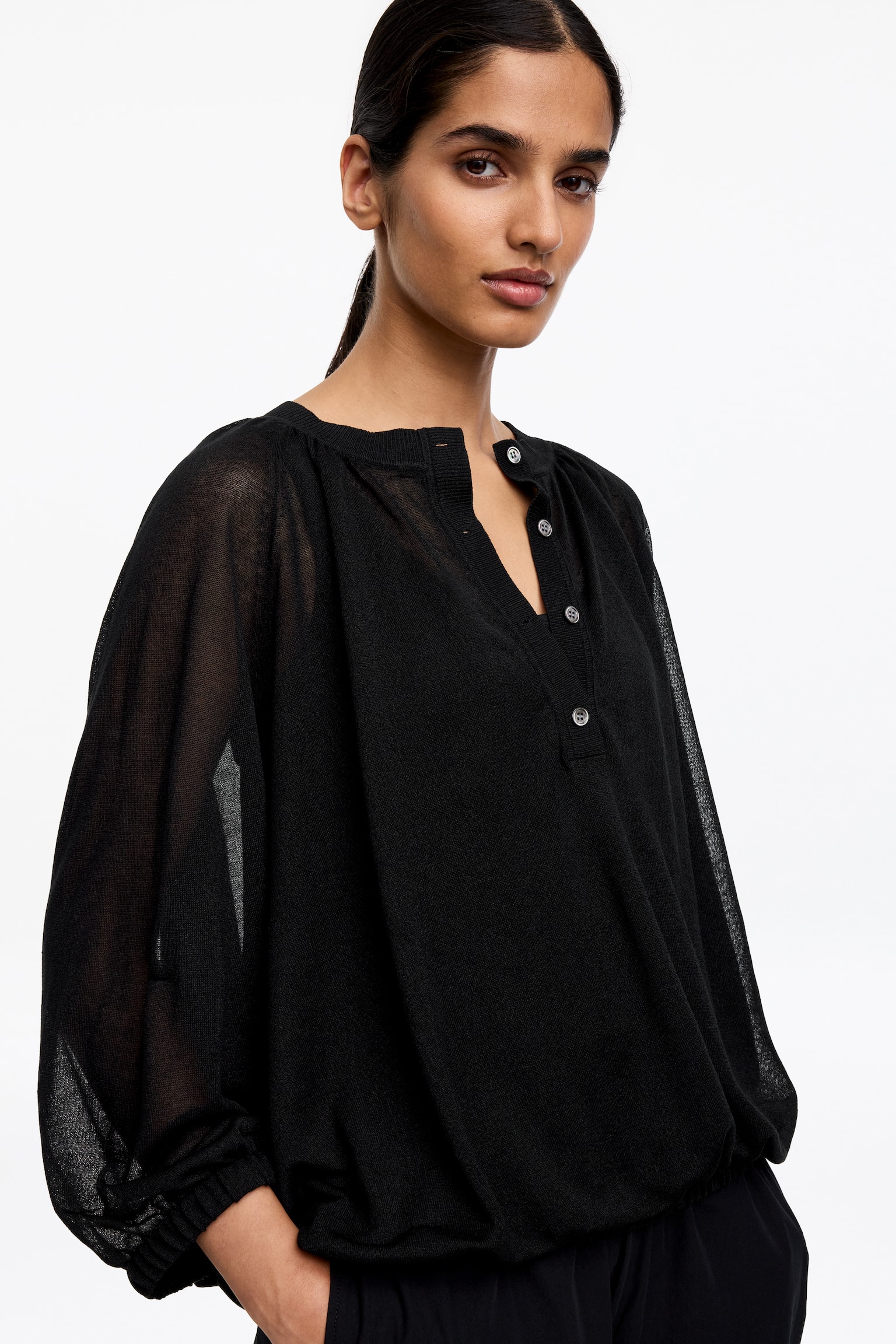 Top Tricot Transparent - Negru - 4