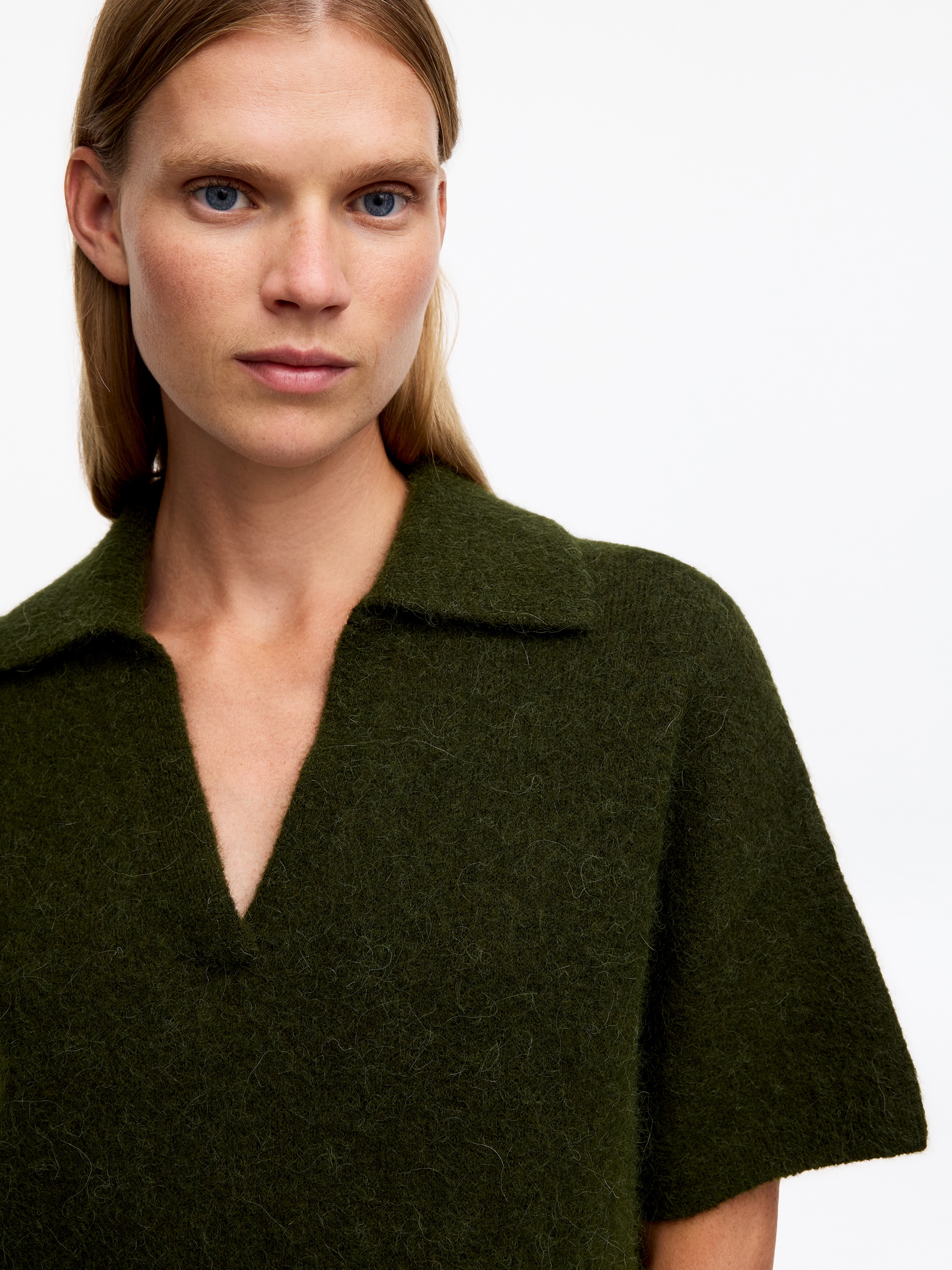 Maglione in stile polo - Verde scuro - Loose fit - women - StillMedia/Lookbook - 4