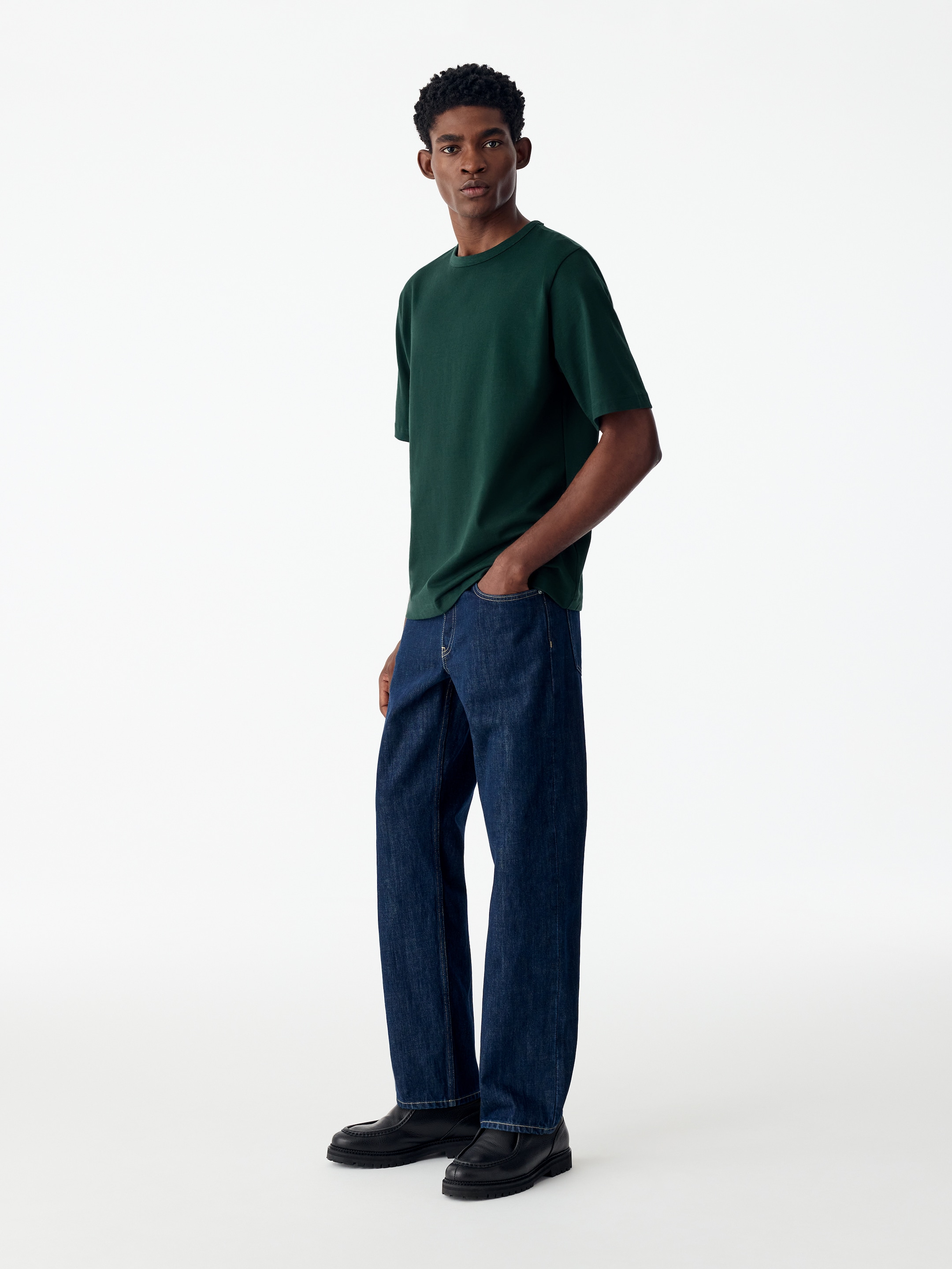 270 GSM Oversized T-Shirt - Dark Green - Relaxed fit - men - StillMedia/Lookbook - 3