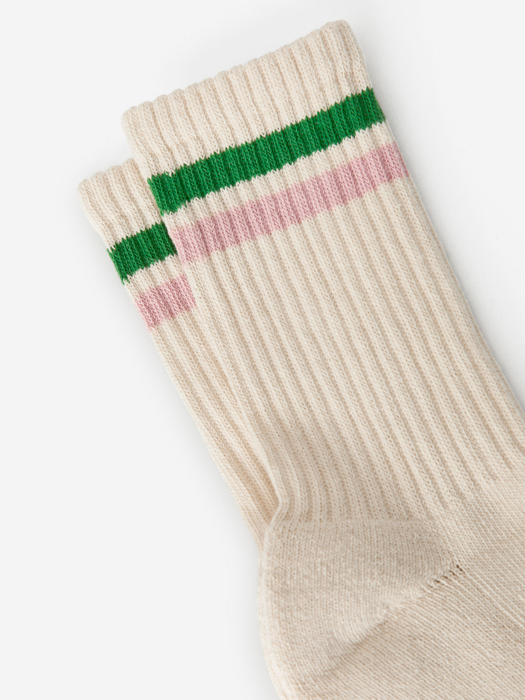 Sporty Cotton Socks - Beige/Green/Pink - Women - StillMedia/DescriptiveDetail - 2