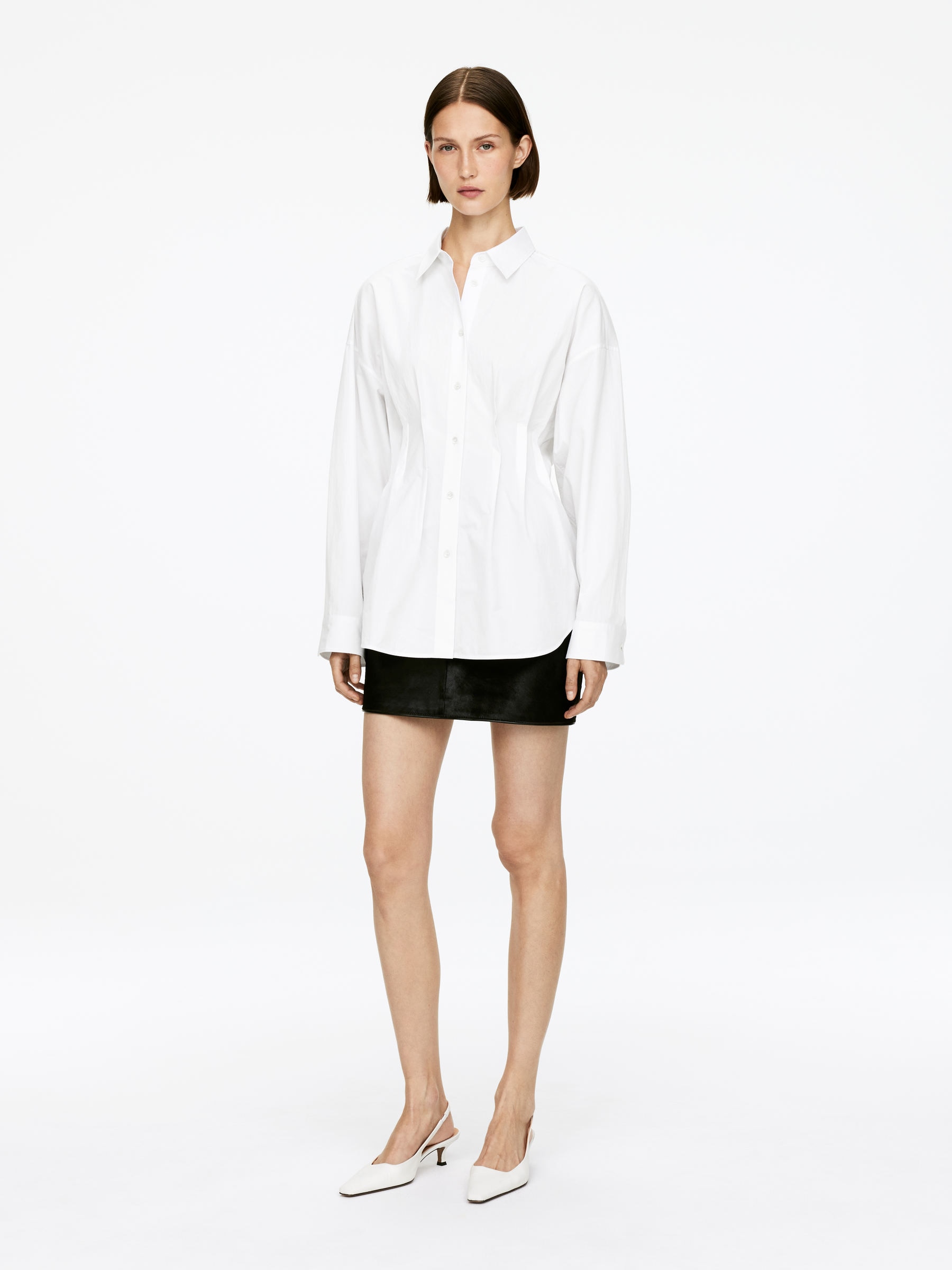 Chemisier plissé - Blanc - Regular fit - Femme - StillMedia/Lookbook - 3