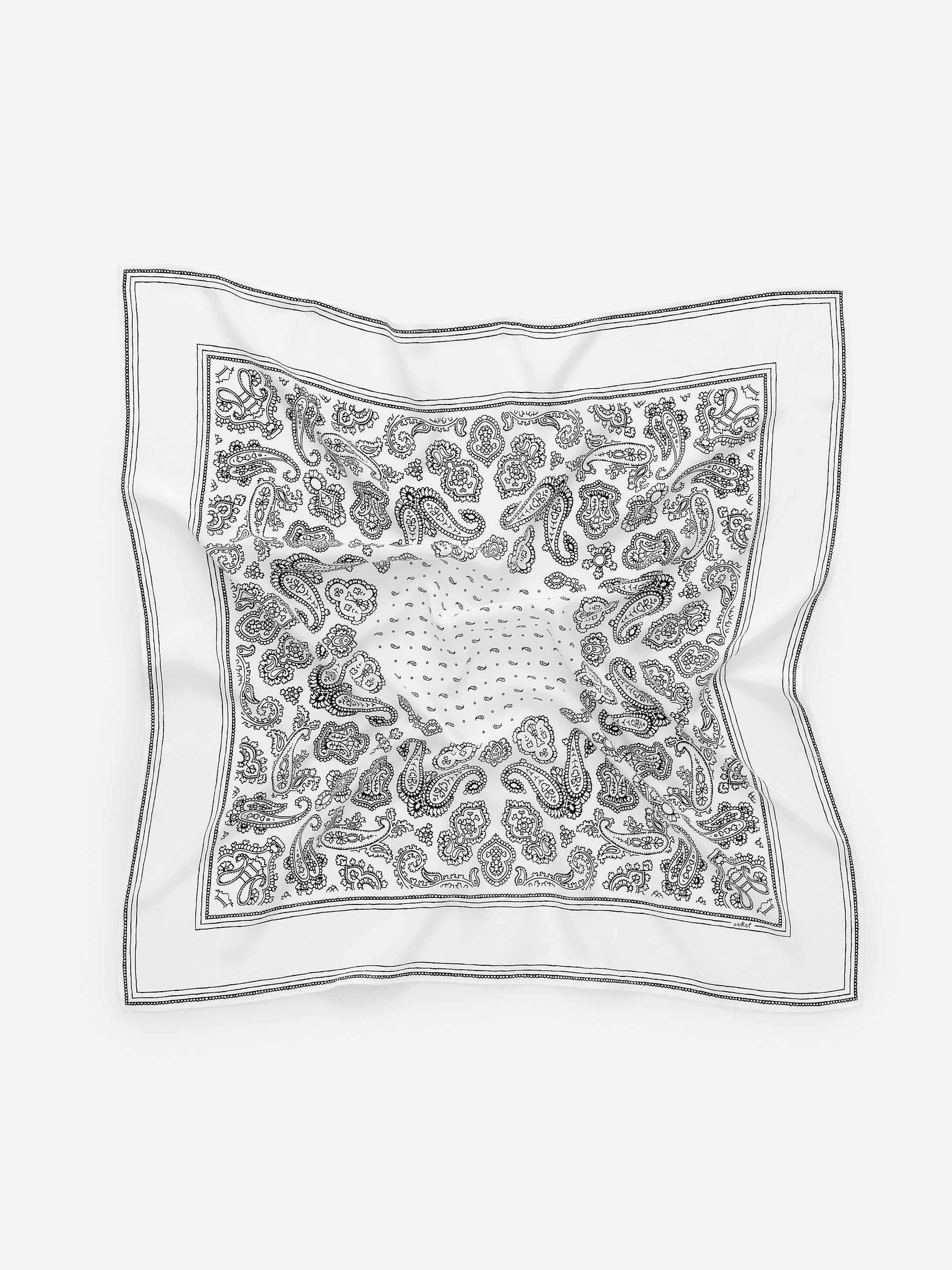 Pañuelo de seda estampado - Negro/blanco - Women - StillMedia/DescriptiveStillLife - 1