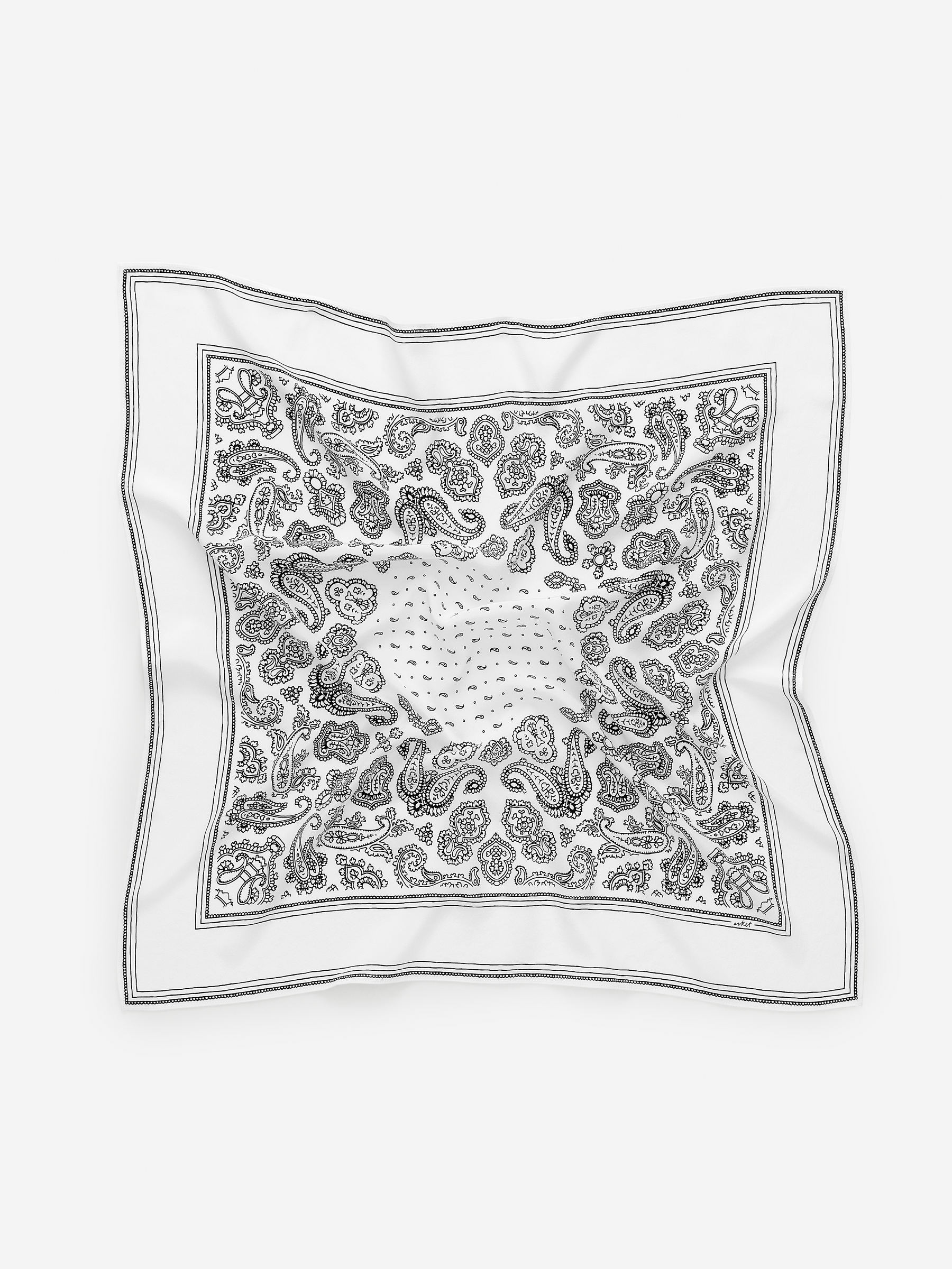 Printed Silk Scarf - Black/White - Women - StillMedia/DescriptiveStillLife - 1
