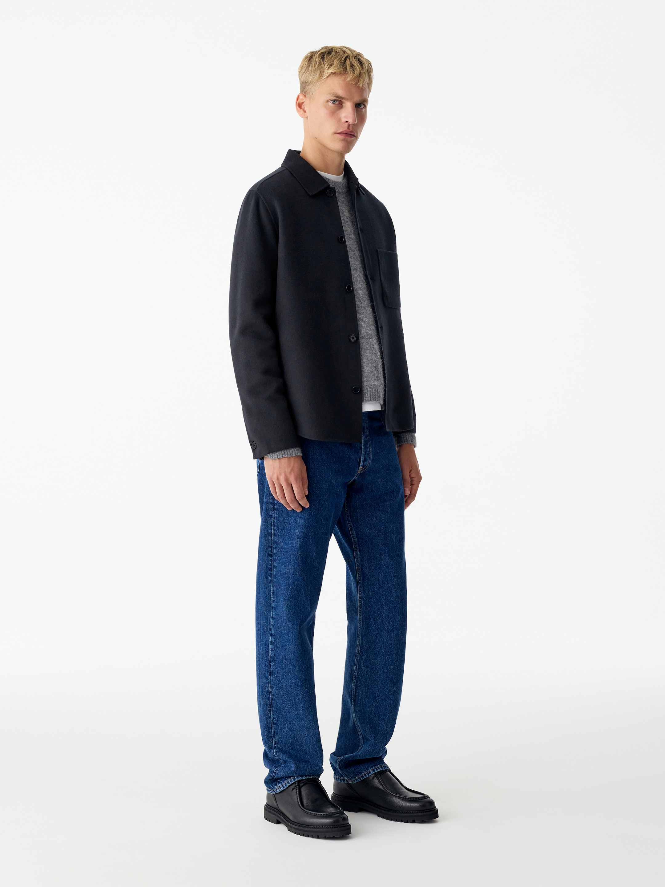 Doubleface-Overshirt aus Wollmischung - Dunkelblau - Regular Fit - men - StillMedia/Lookbook - 5