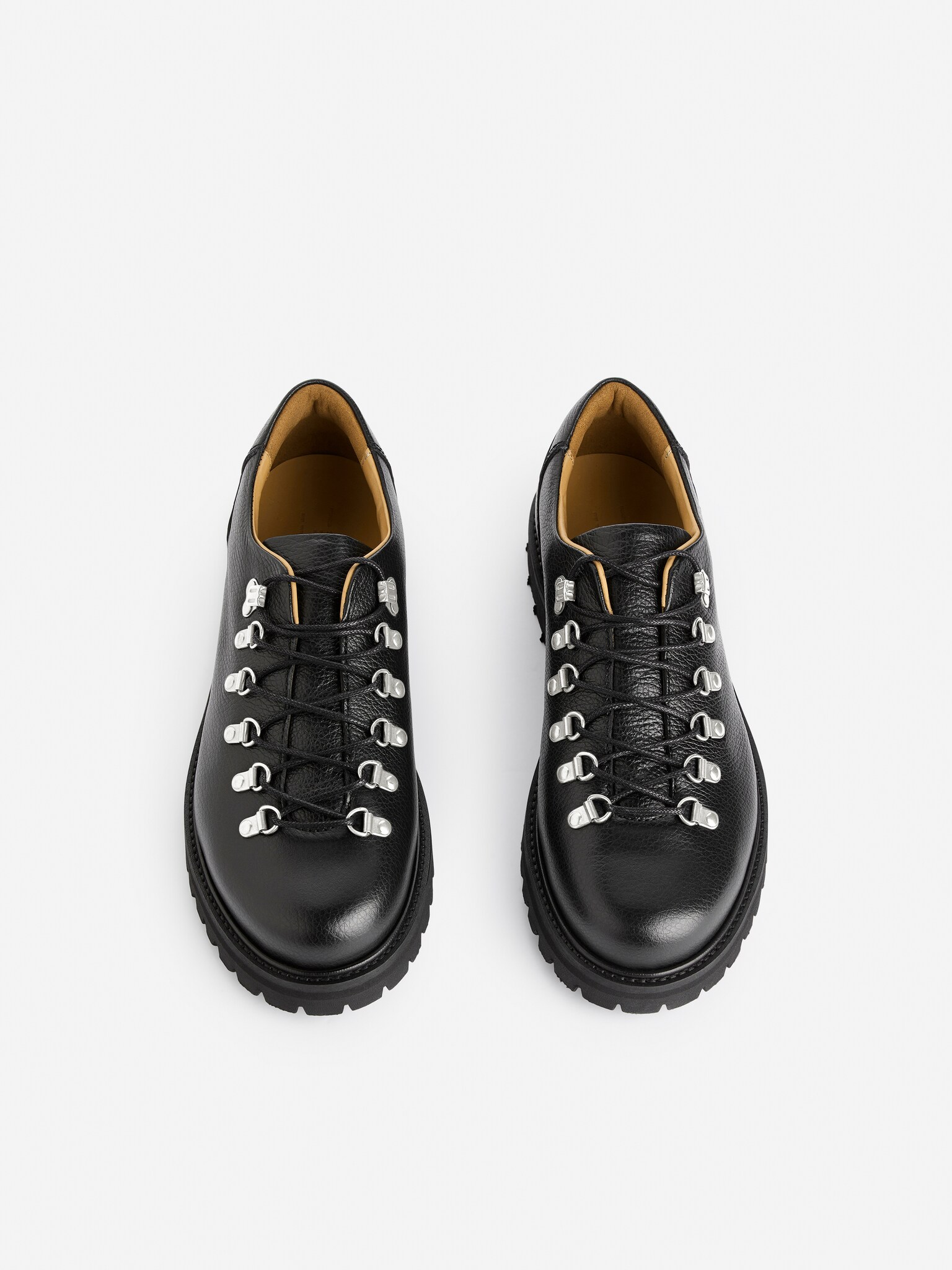 Leather Hiking Shoes - Black/Dark Brown - 2