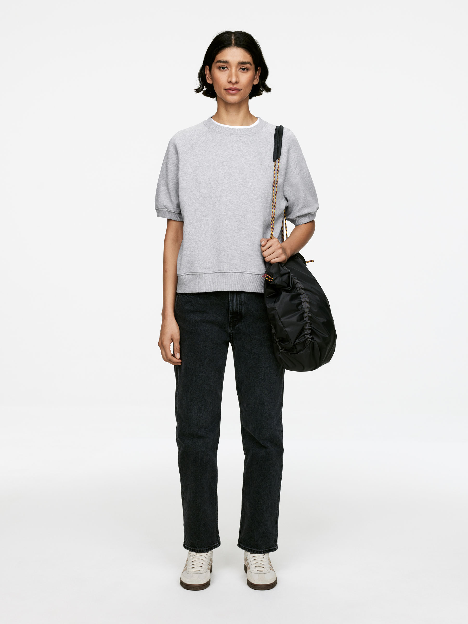 French Terry Sweatshirt - Grey Melange - Regular fit - Women - StillMedia/Lookbook - 3