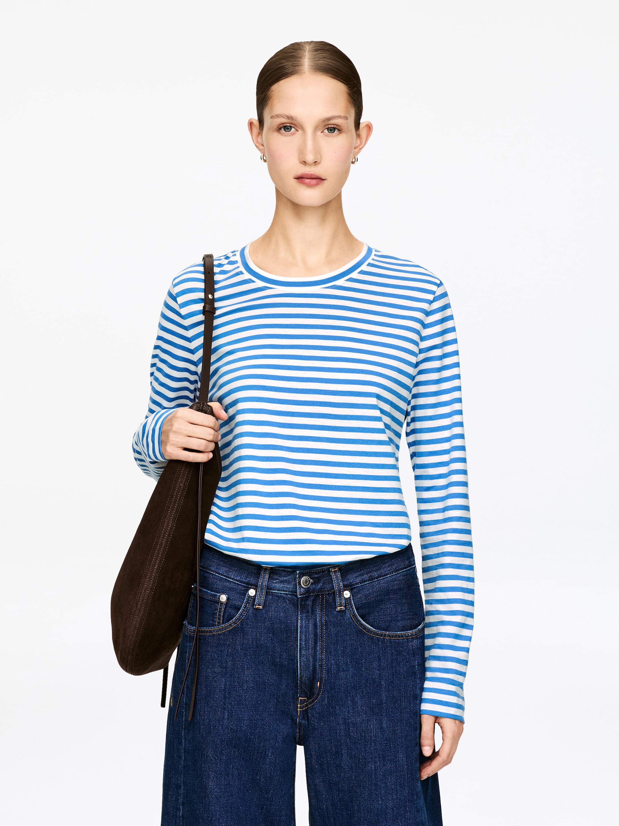 Zobraziť väčší obrázok: Tričko s dlhým rukávom IRIS Signature - Svetlomodrá/Biela - ŽENY | H&M SK 1