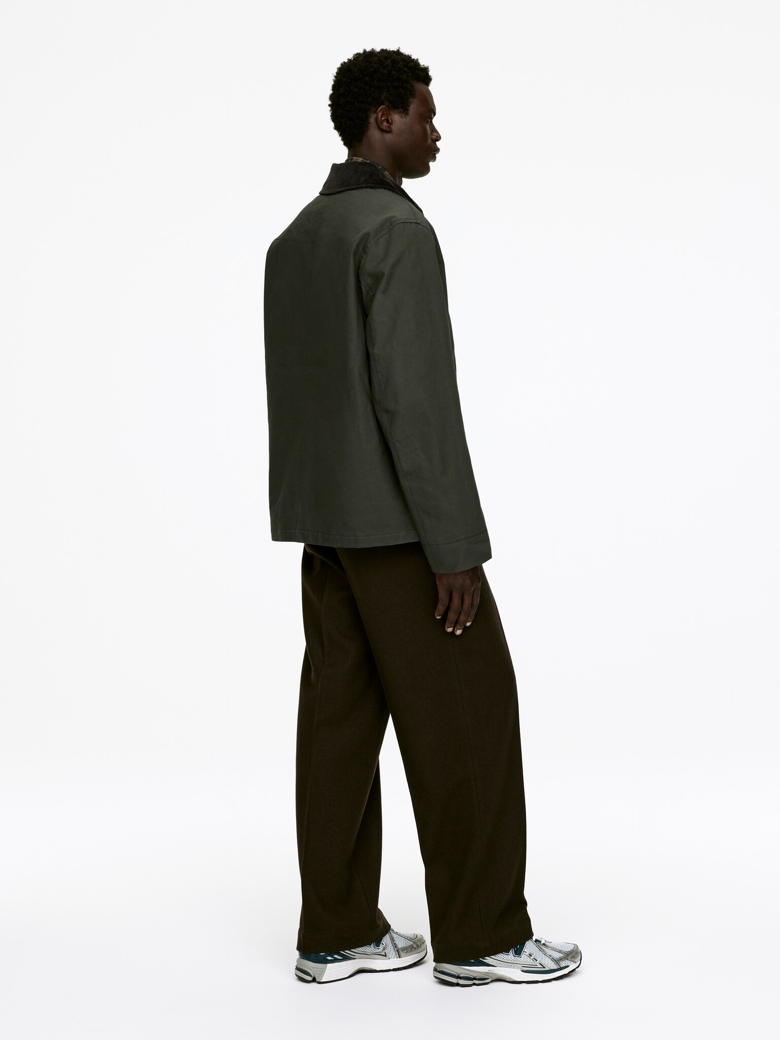 Waxed Cotton Jacket - Dark Green/Dark Blue - 3