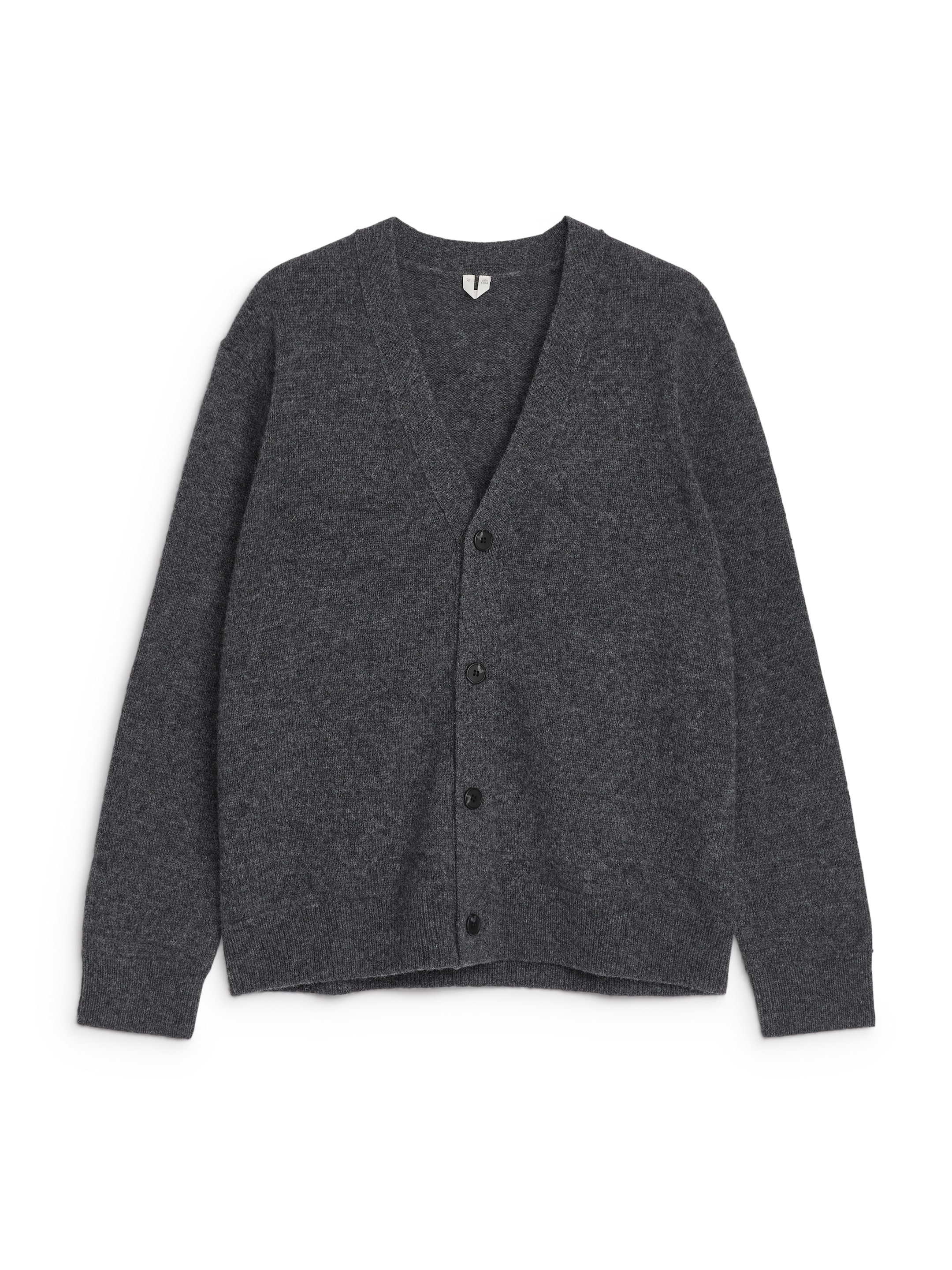 Visa större bild: V-ringad ullkofta - Mörkgrå - HERR | H&M FI 1