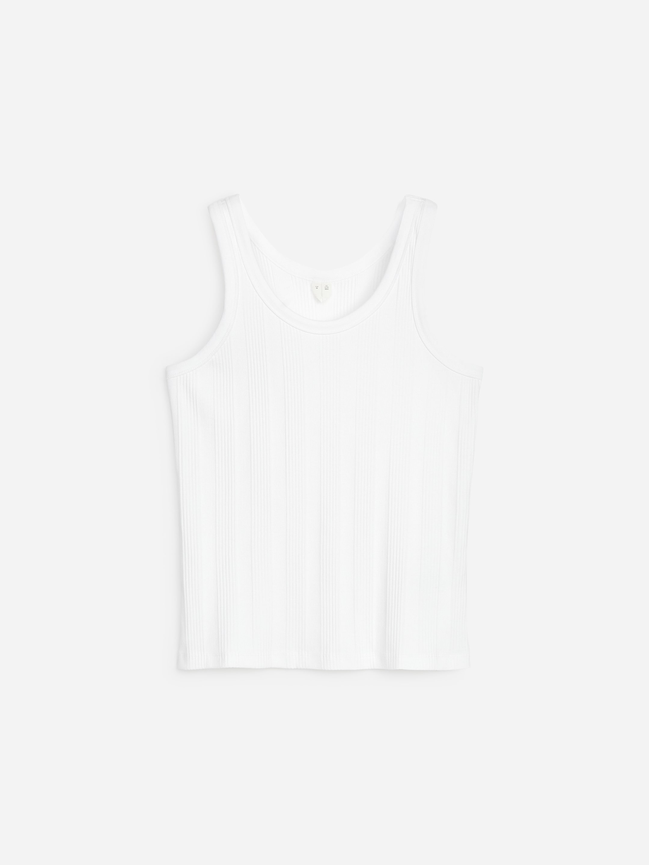Rib Tank Top-White-19974