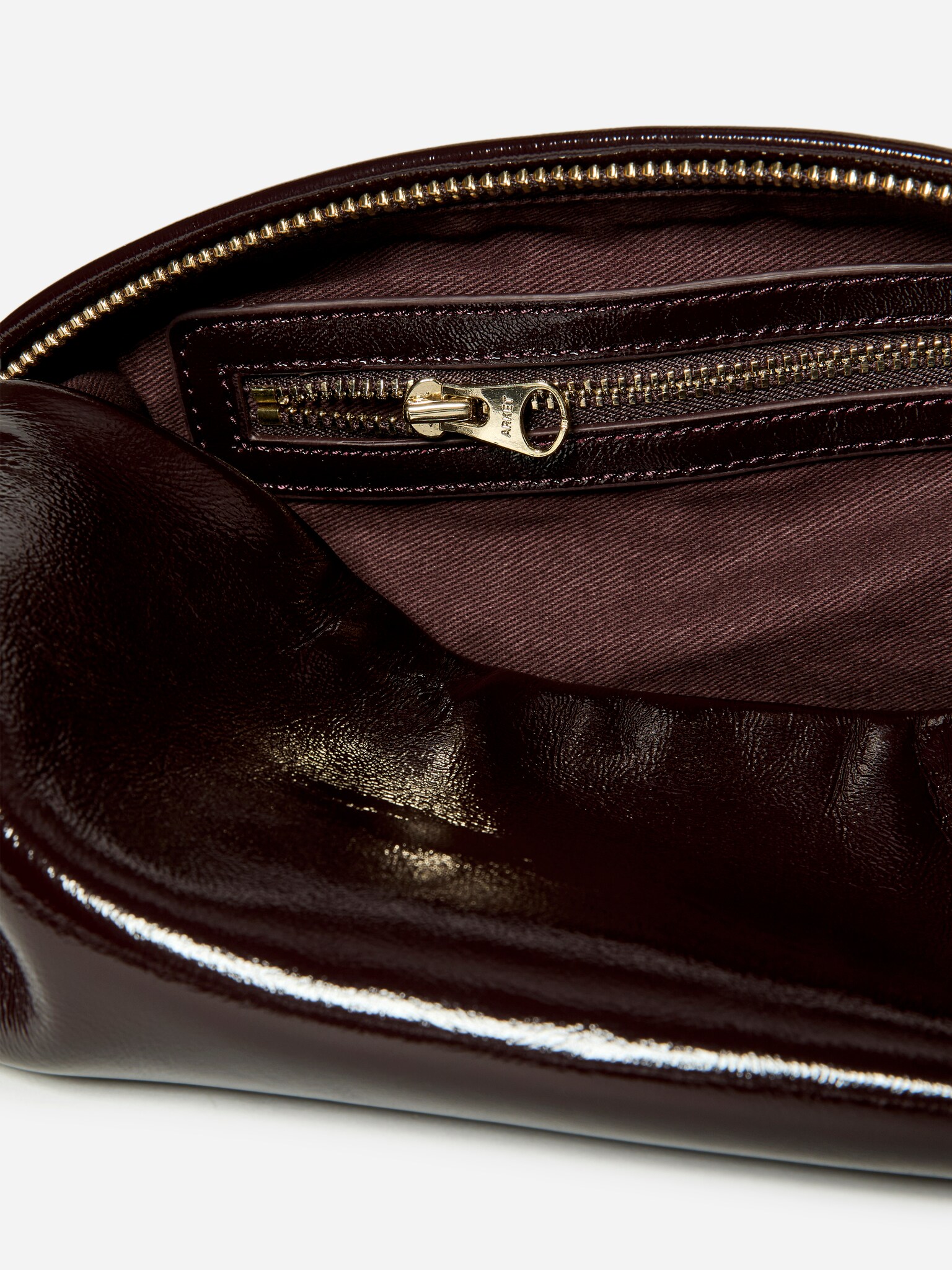 Lakierowana torebka crossbody - Ciemnoczerwony - 3