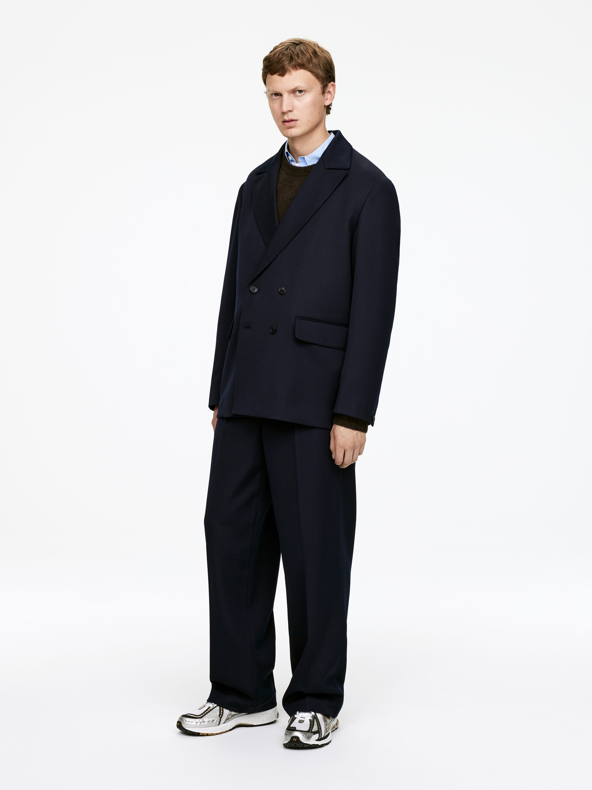 Double-Breasted Wool Blazer - Dark Blue - Loose fit - Men - StillMedia/Lookbook - 6