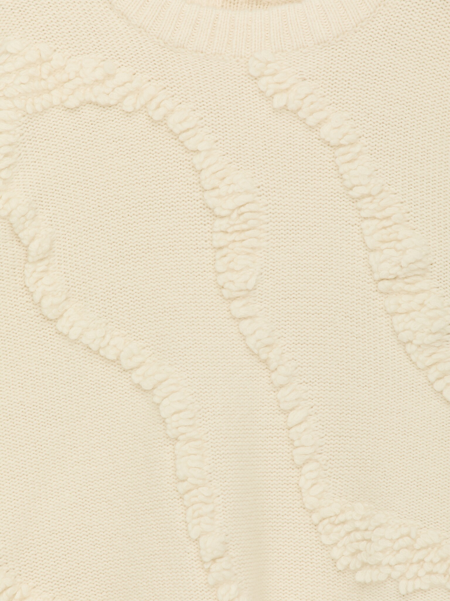 Texturovaný svetr - Sněhově bílá - 2