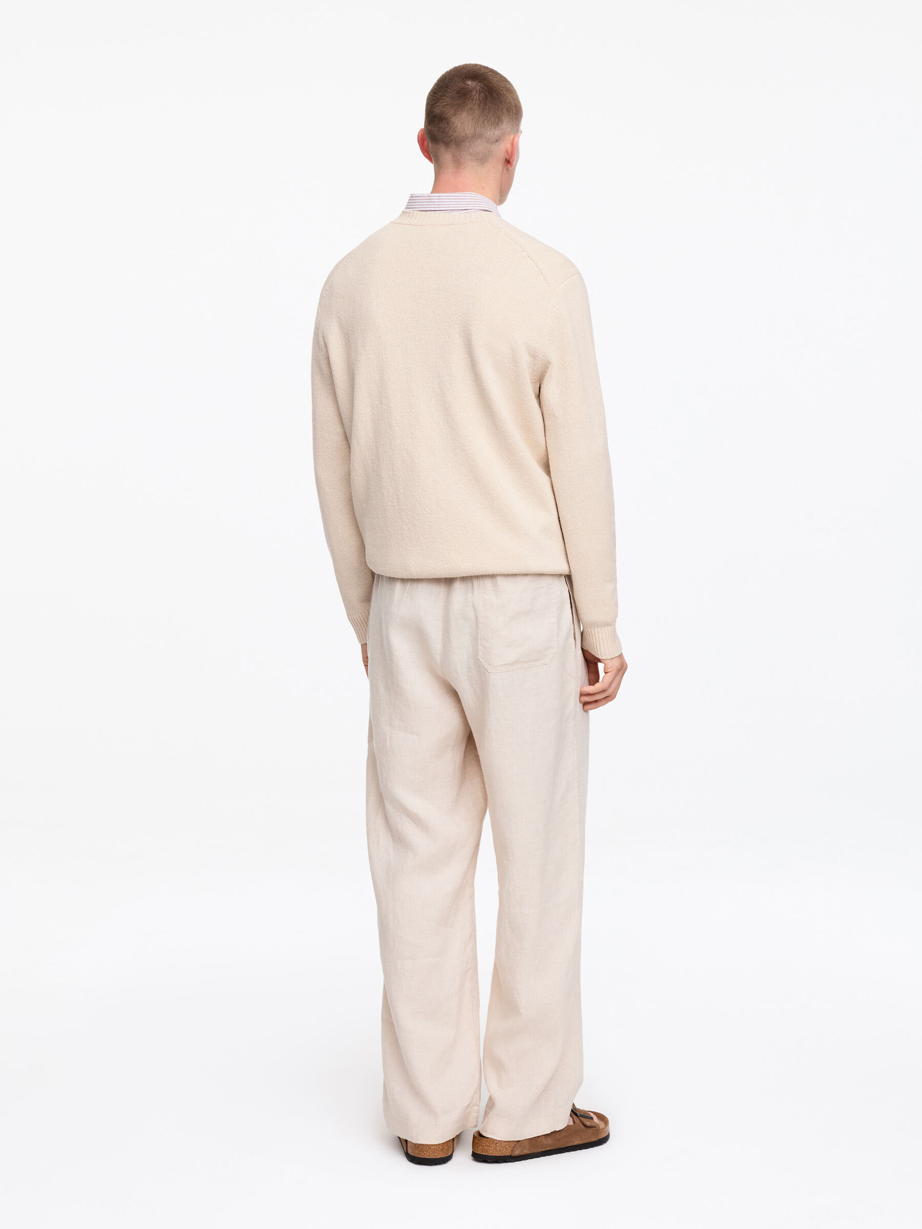 Pull en laine et coton - Blanc cassé - Regular fit - Homme - StillMedia/Lookbook - 9