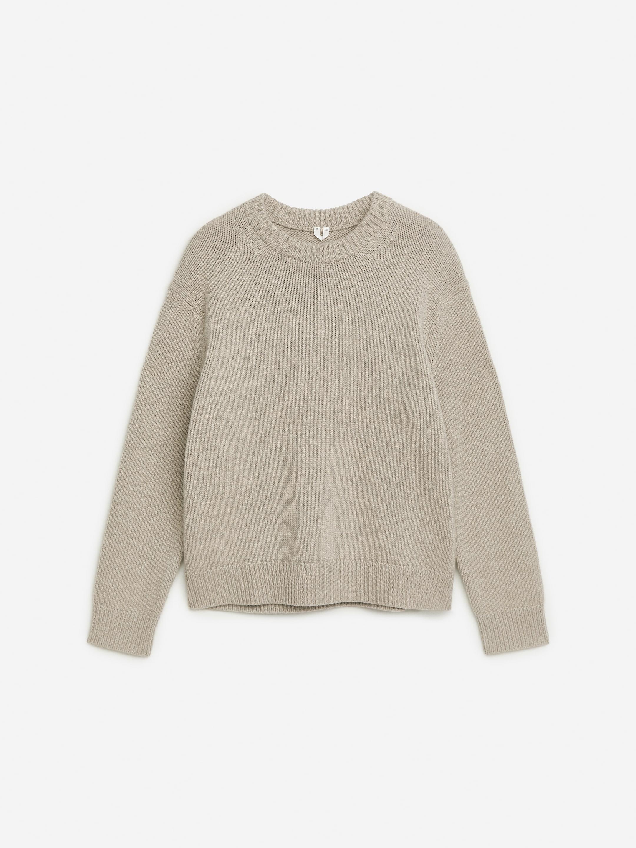 Heavy Knit Wool Blend Jumper-Beige-9628