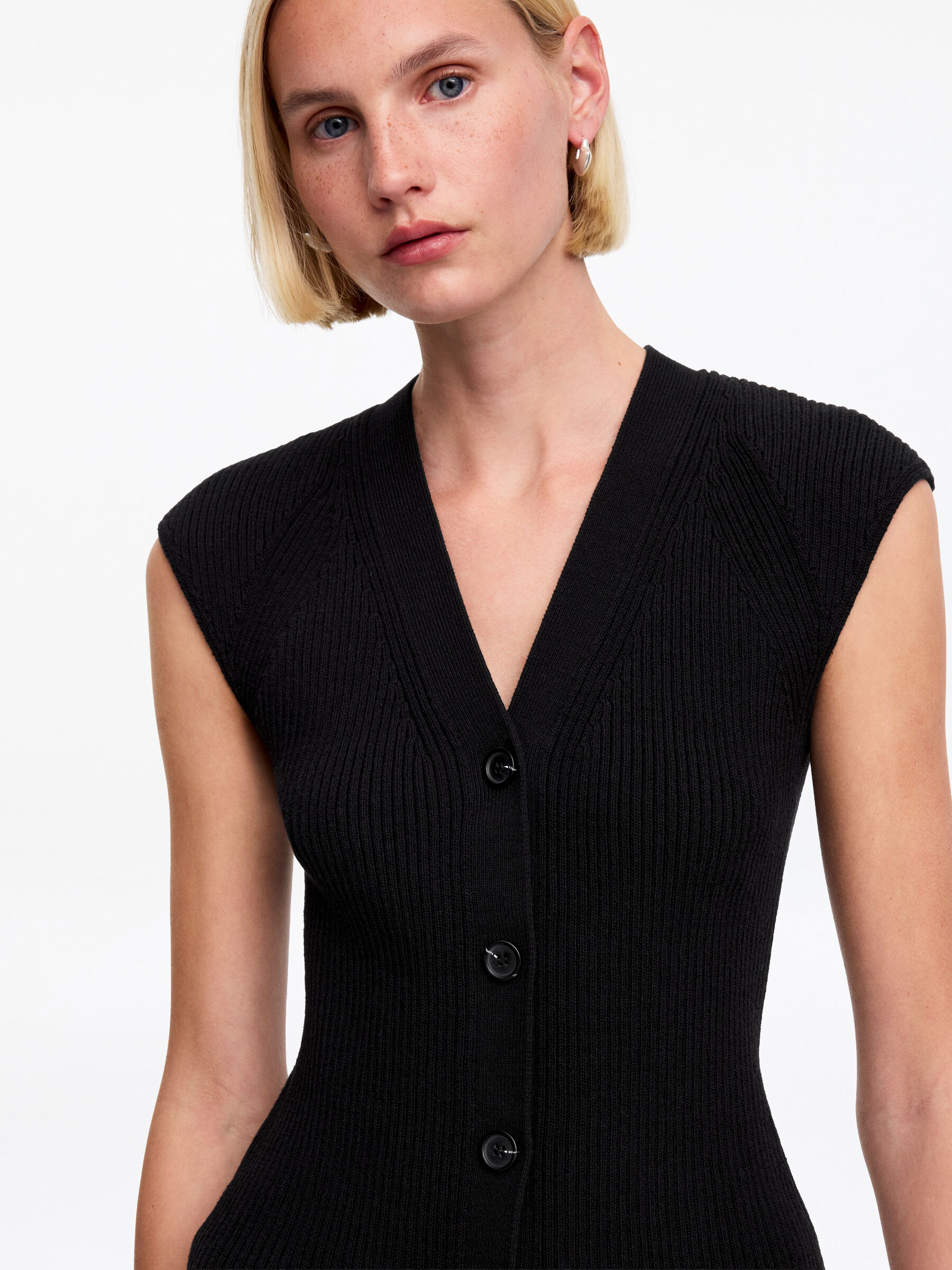 Haut en maille sans manches - Noir - Regular fit - Femme - StillMedia/Lookbook - 10