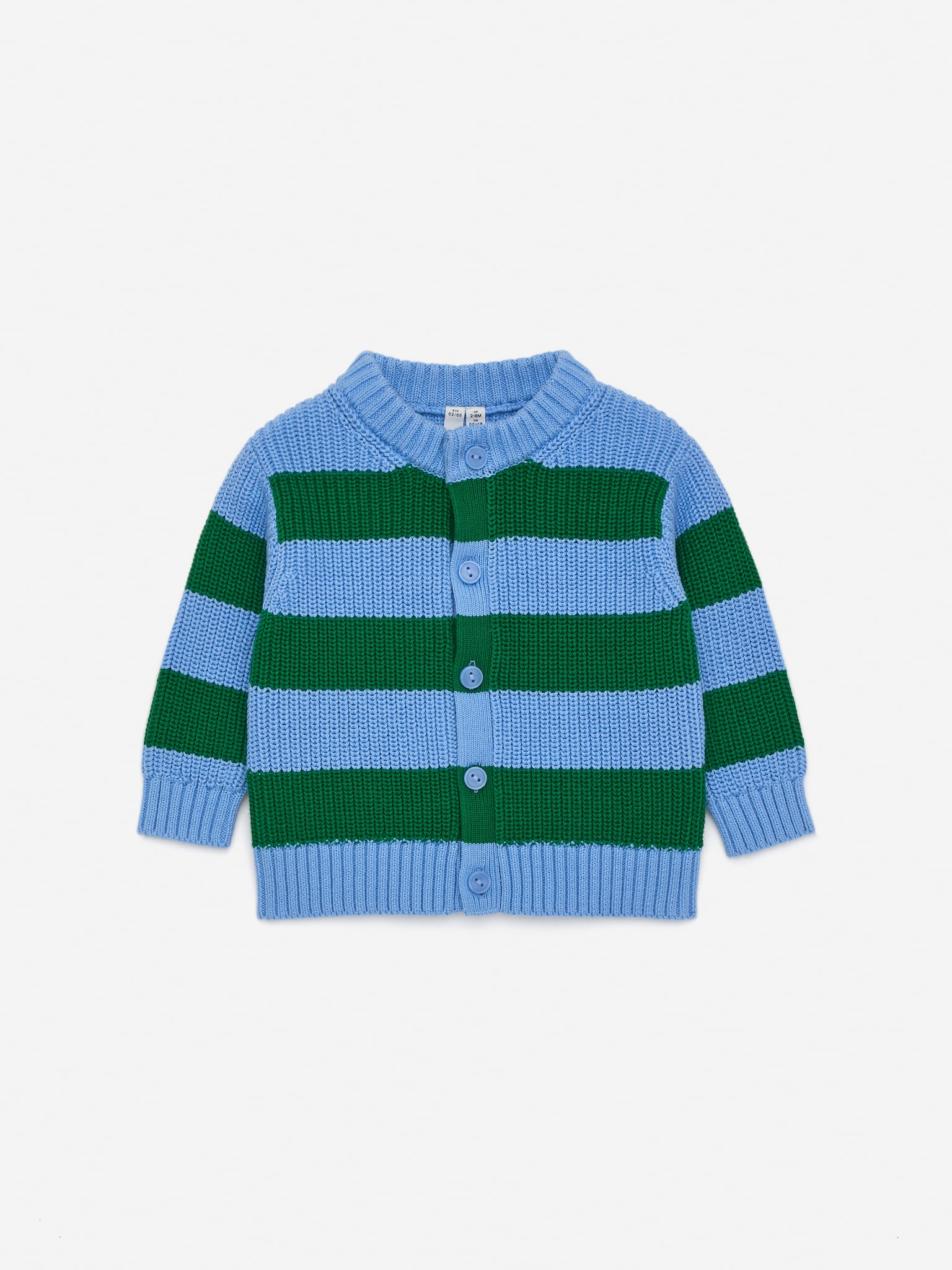 Cárdigan de algodón - Azul claro/verde