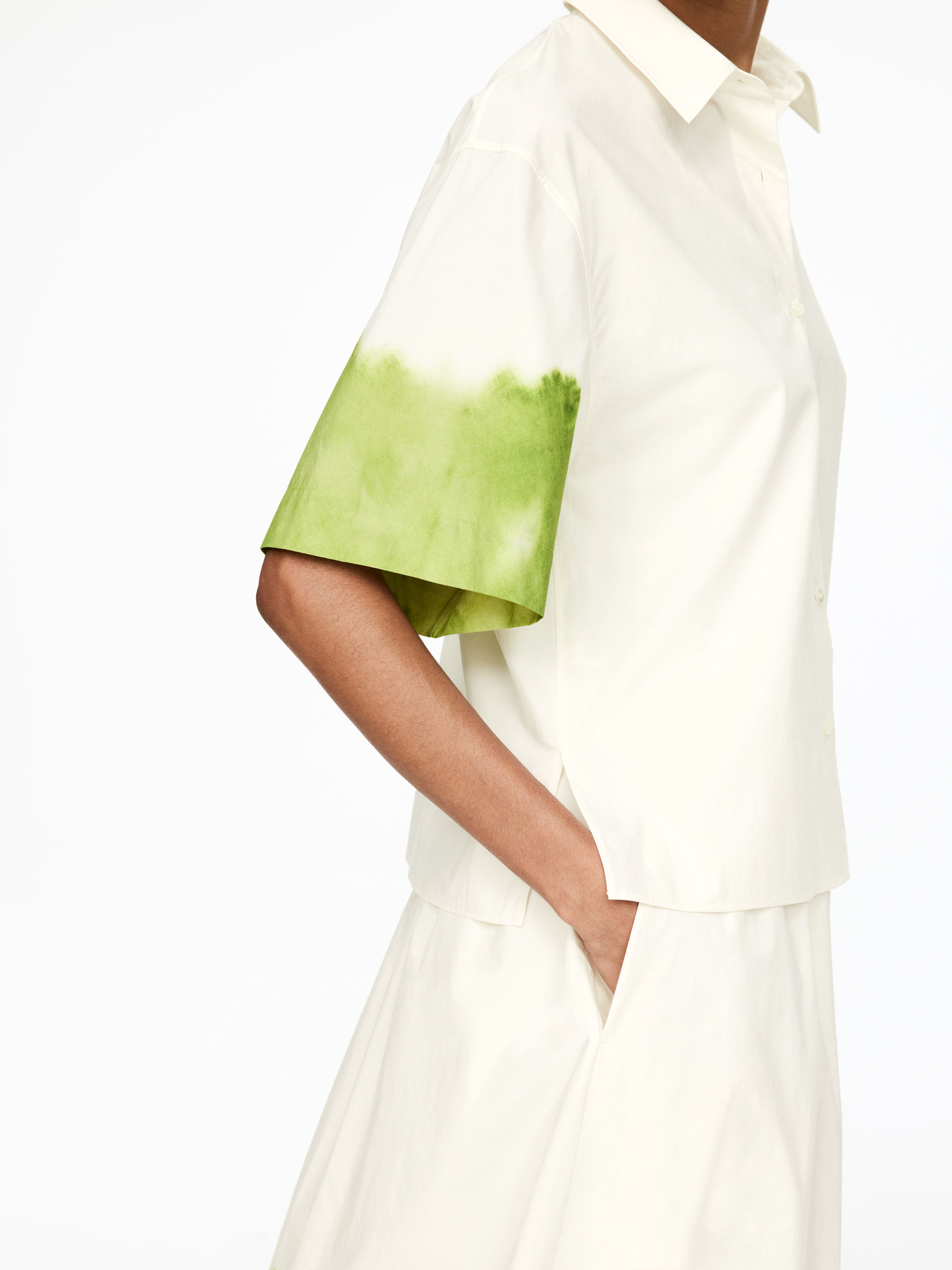 Bedrucktes Hemd - Off White/Green - Regular Fit - Women - StillMedia/Lookbook - 4