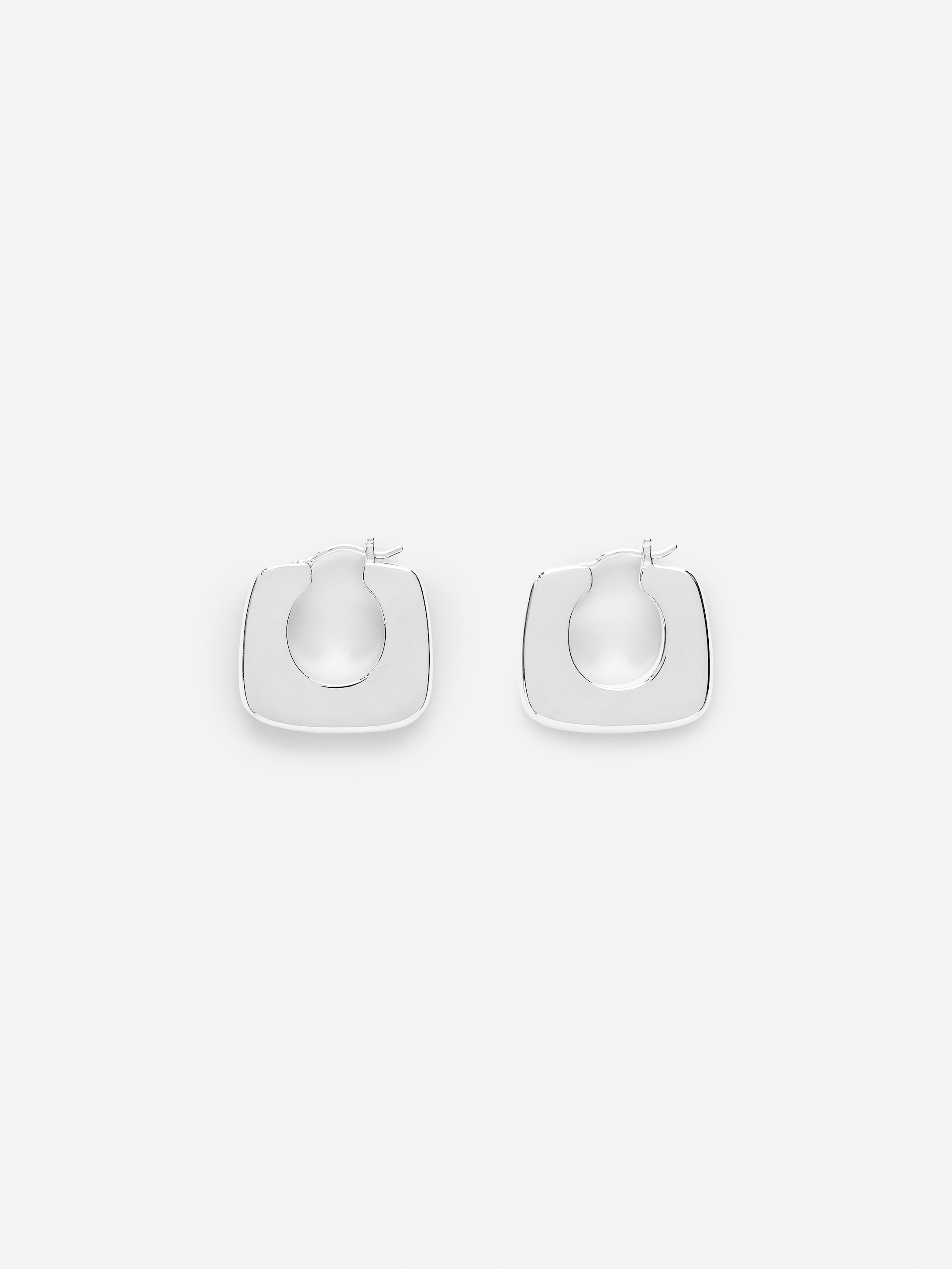 Silver-Plated Hoop Earrings-#DFDEDE-14446