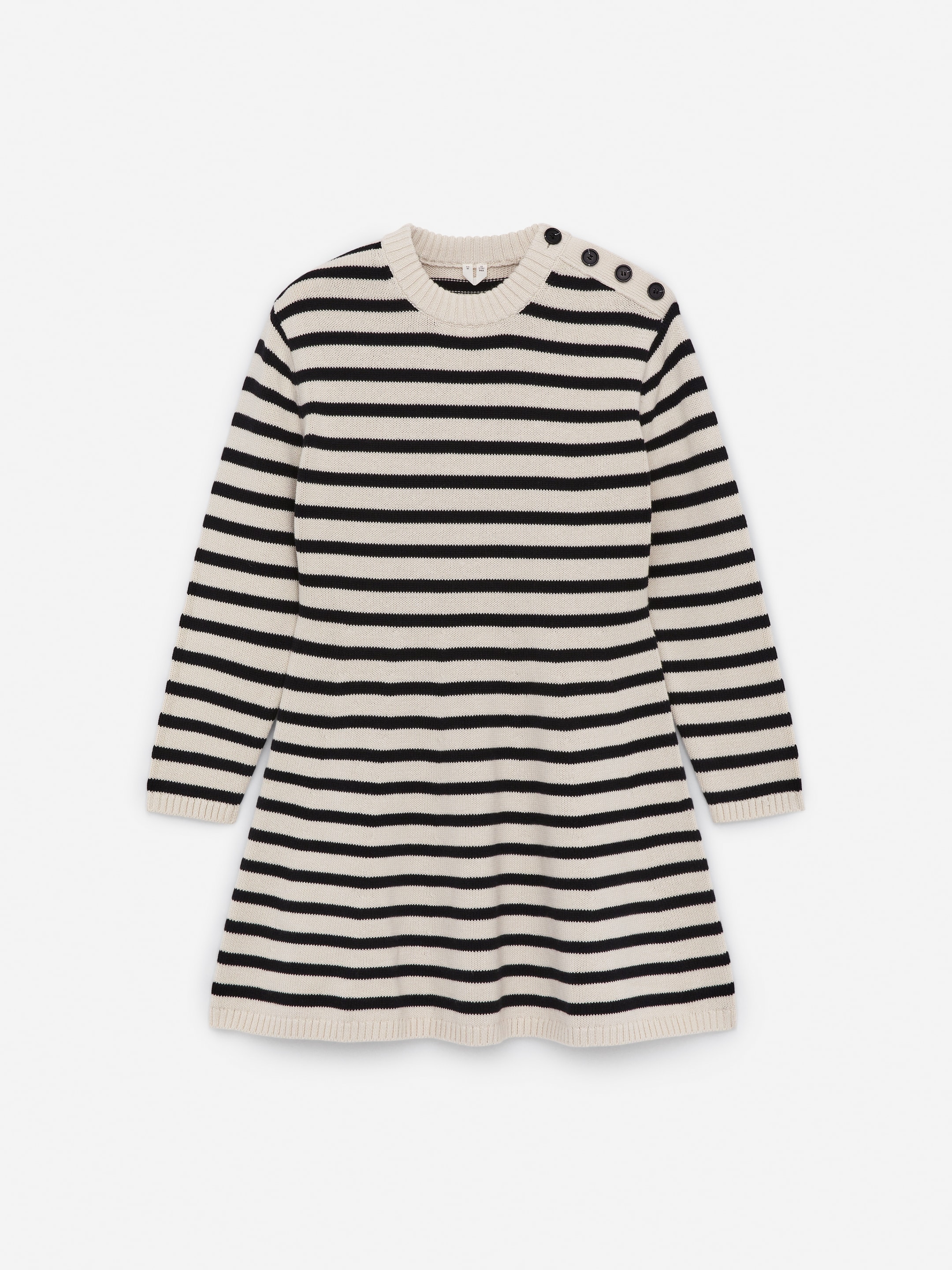Visualizza immagine più grande: Abito in cotone con lavorazione a maglia - Bianco sporco/Nero - DONNA | H&M IT 1