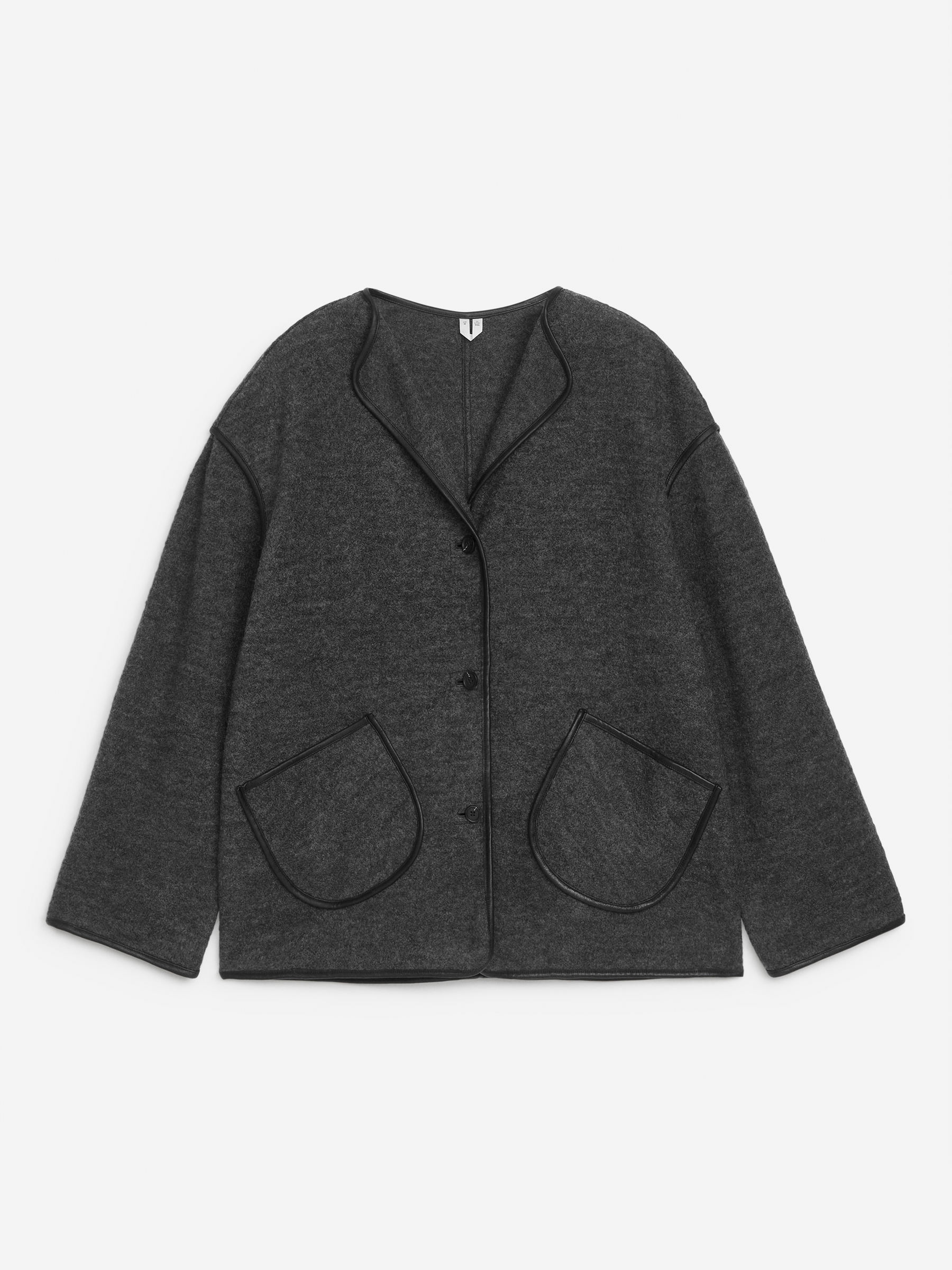 Boiled Wool-Cotton Jacket-#3A3A3D-13882