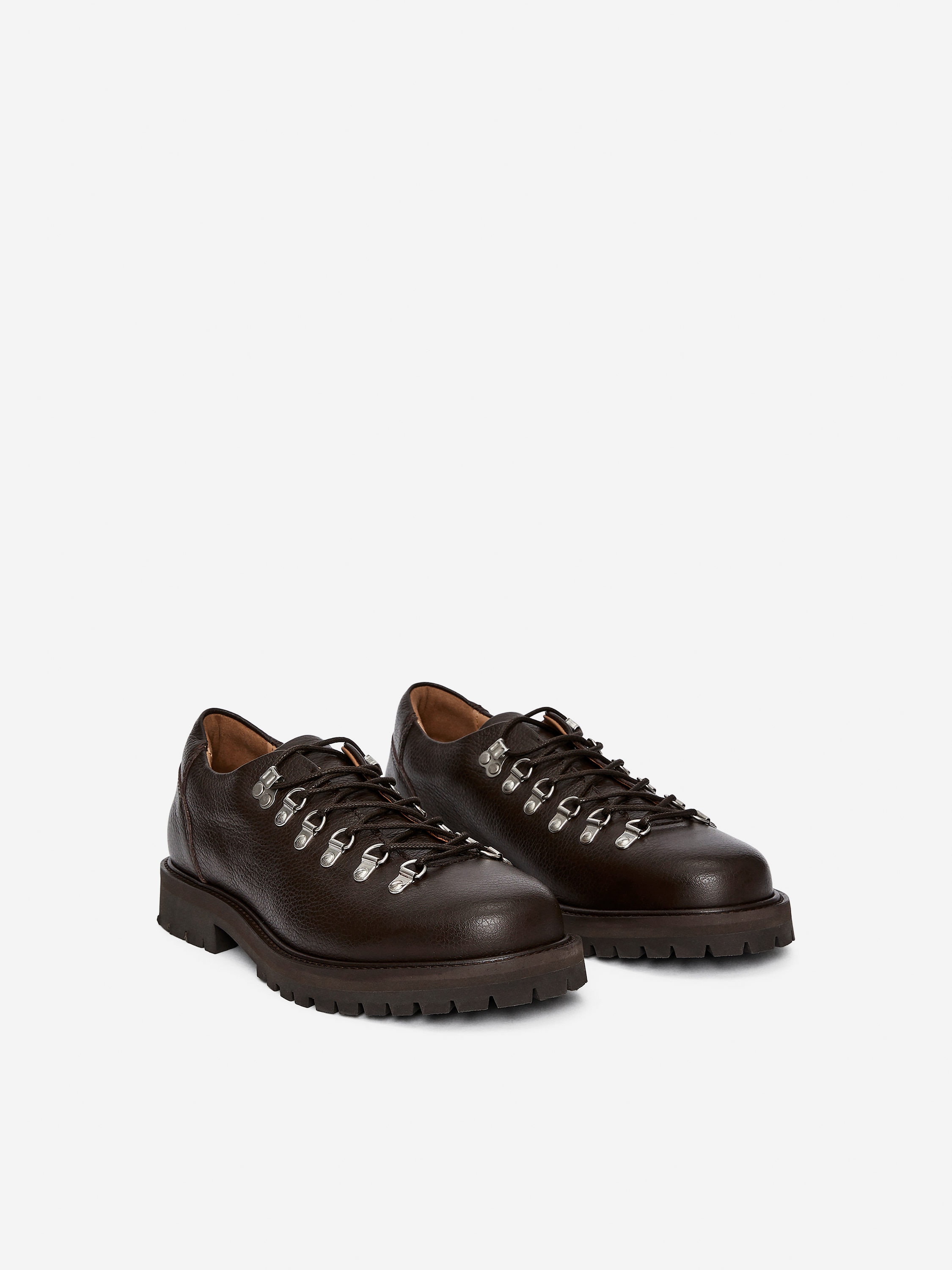 Leather Hiking Shoes - Dark Brown - Men - StillMedia/DescriptiveStillLife - 7