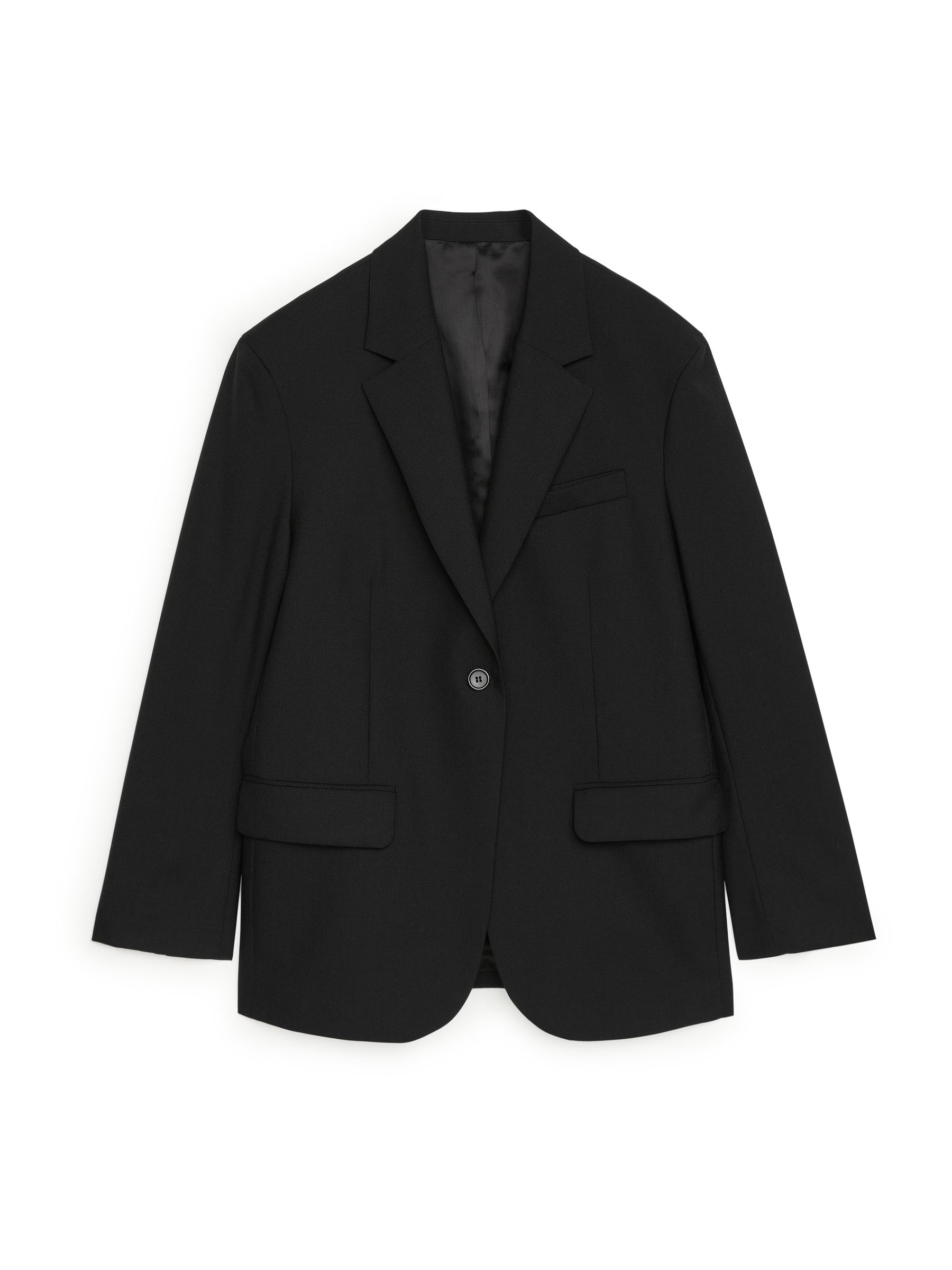 Oversized Wool Hopsack Blazer - Black - Women - StillMedia/DescriptiveStillLife - 1