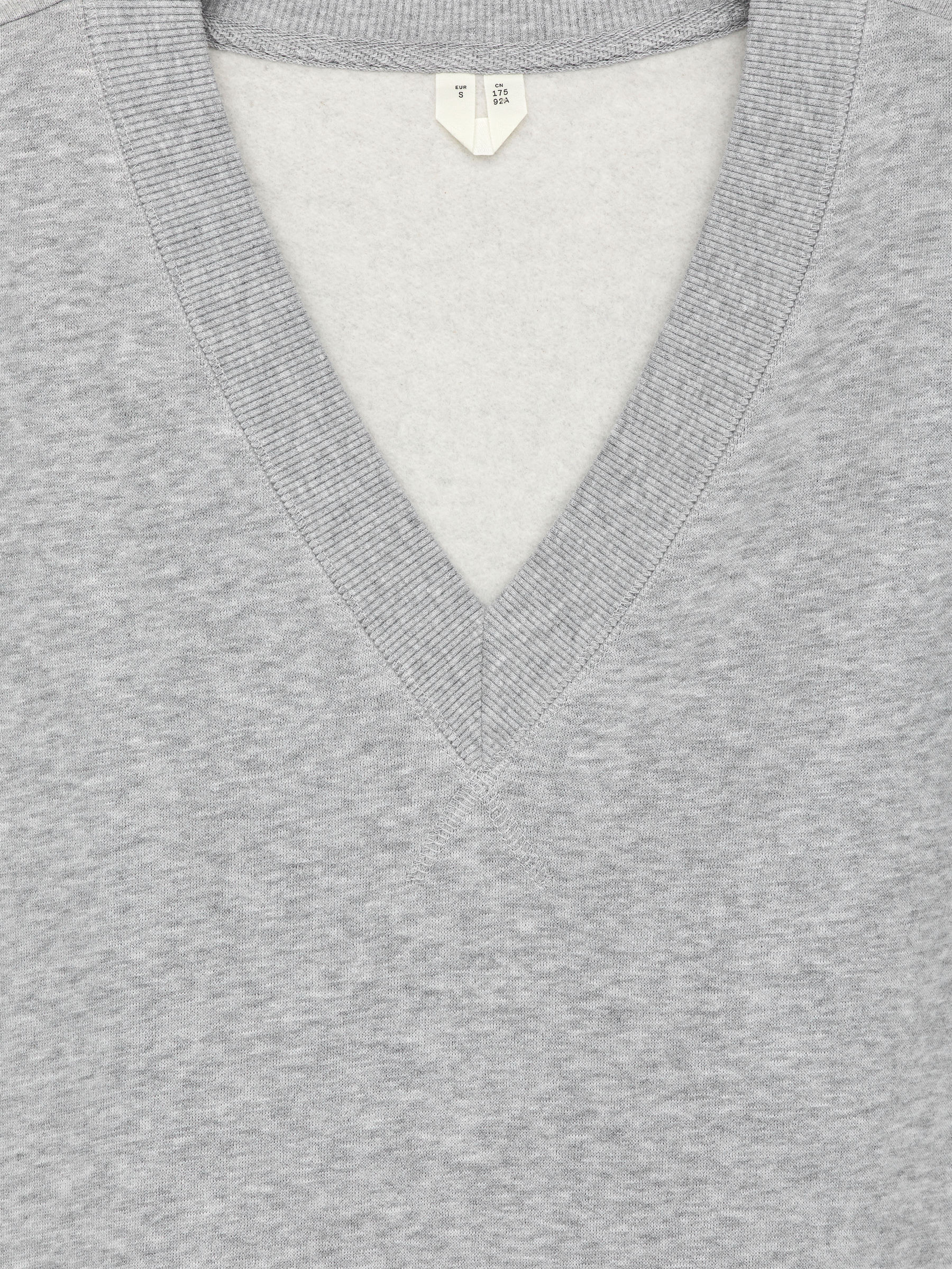 Sweat à col en V - Gris chiné - Loose fit - Femme - StillMedia/DescriptiveDetail - 1